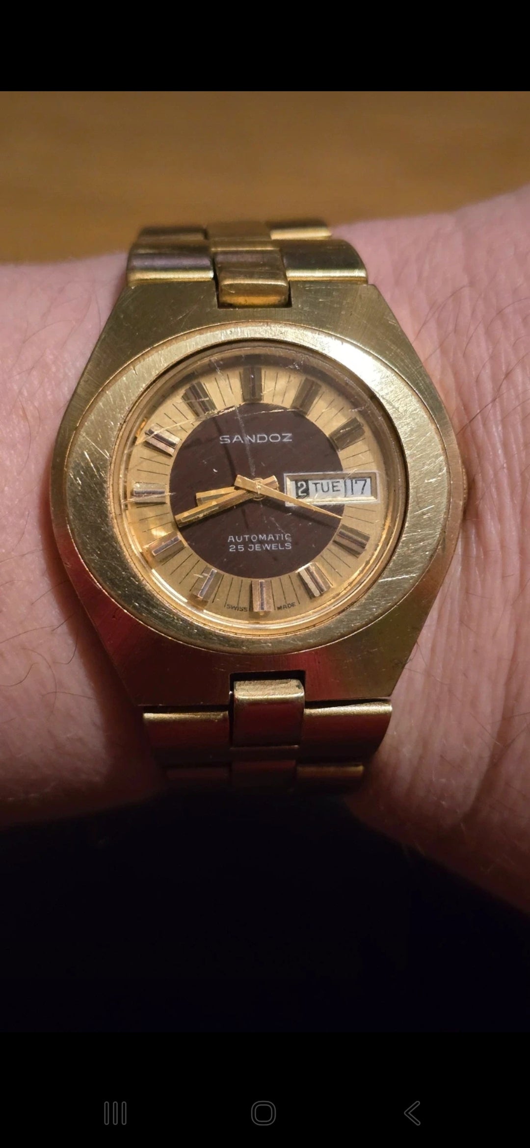 Sandoz Vintage Automatic Self-Winding Mens Watch