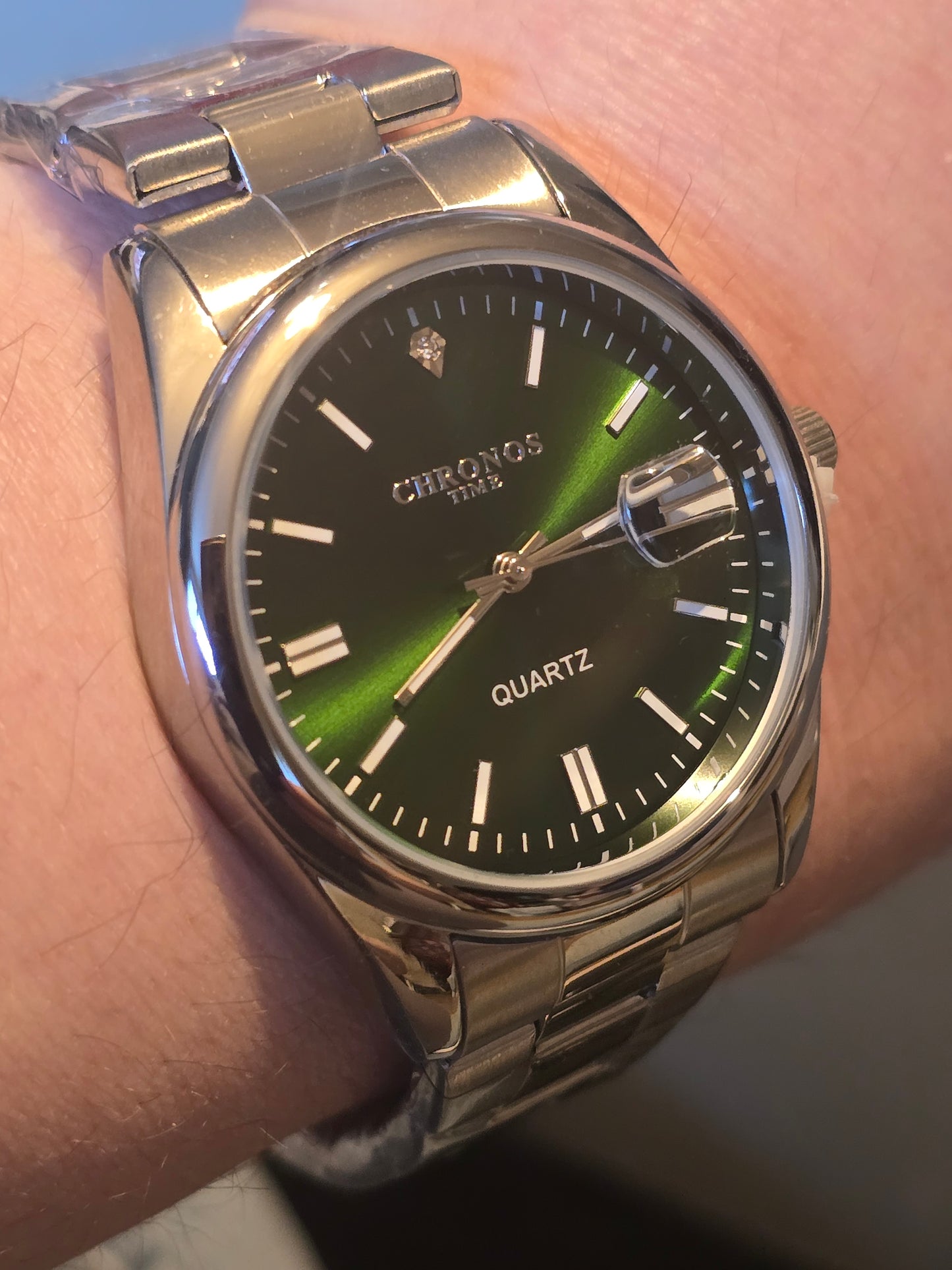 Chronos Green Mens Quartz Watch - New