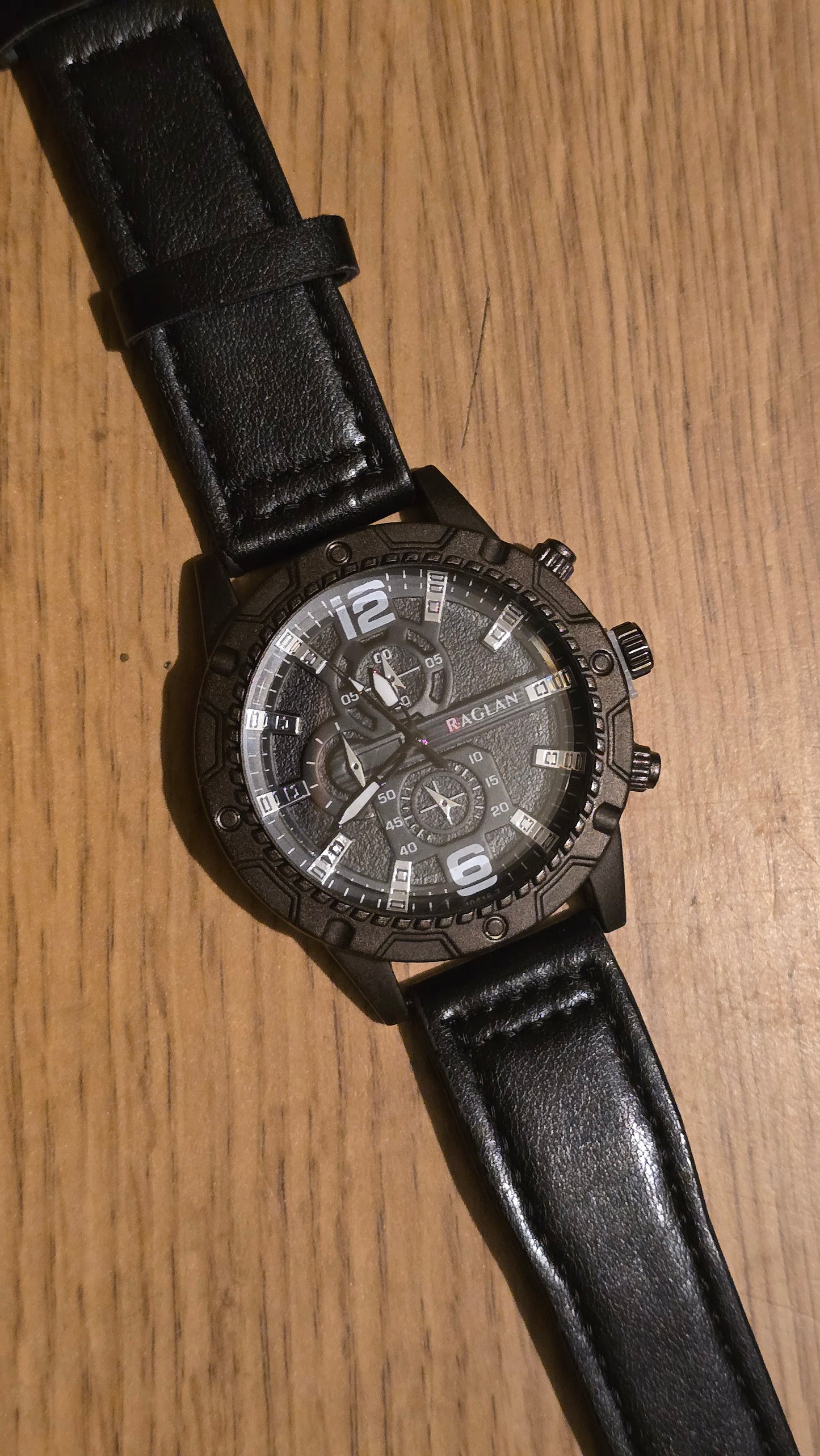 Raglan Mens Quartz Watch - Black - New