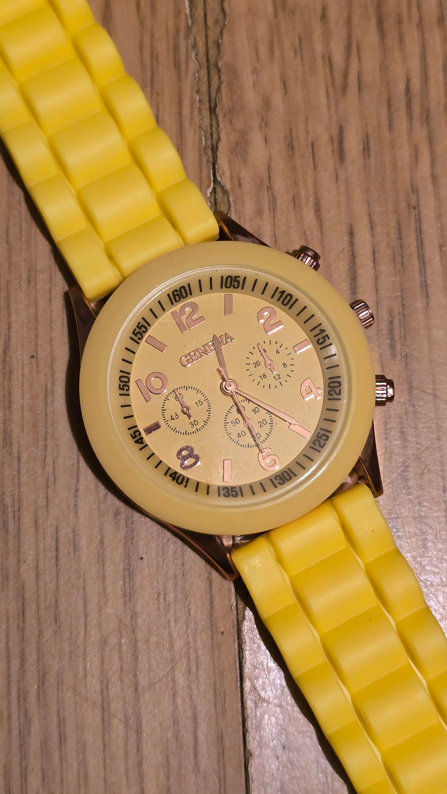 Geneva Ladies Quartz Watch - Yellow - New