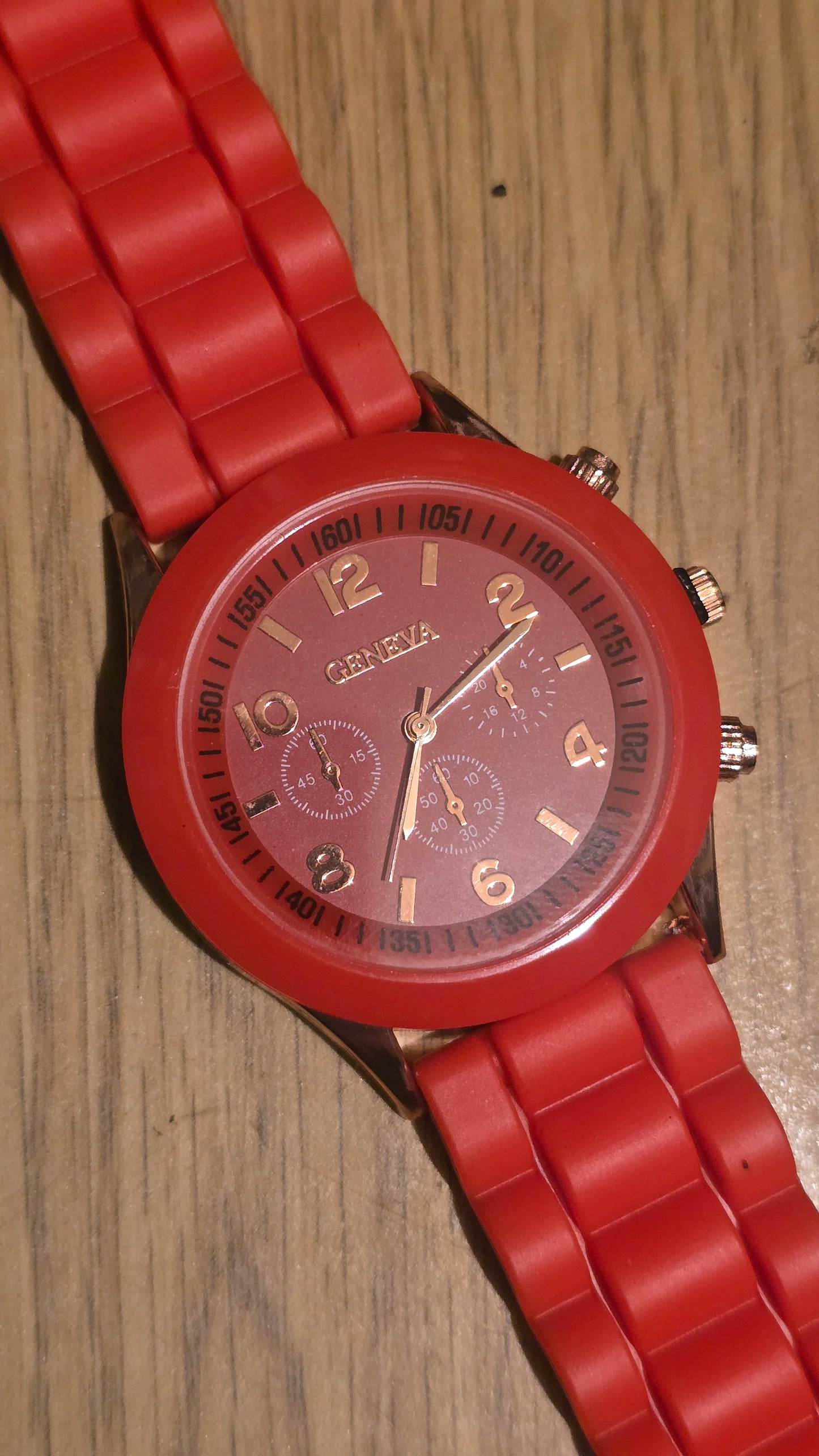 Geneva Ladies Quartz Watch - Red - New