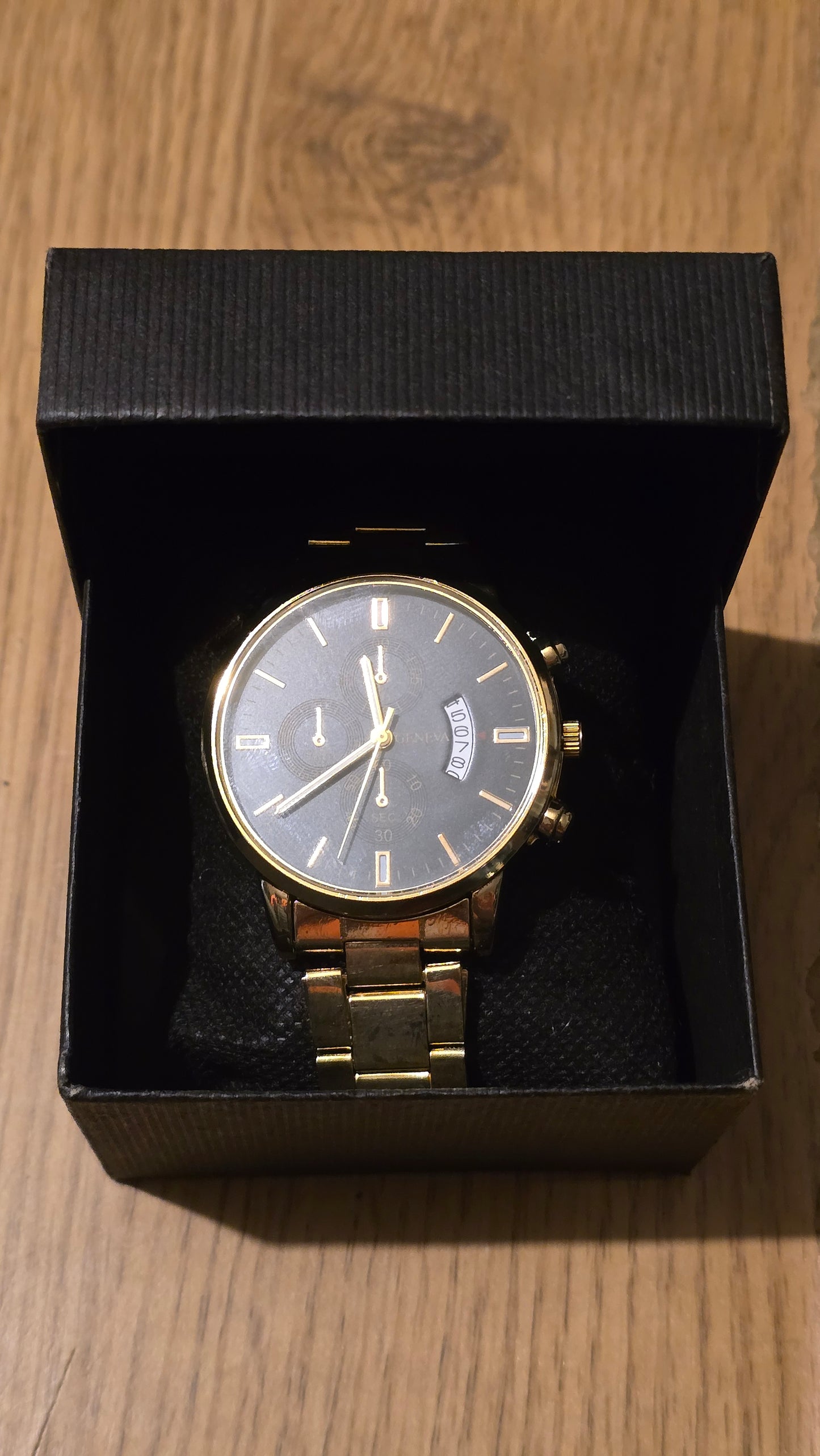 Geneva Gold Coloured Mens Quartz Watch