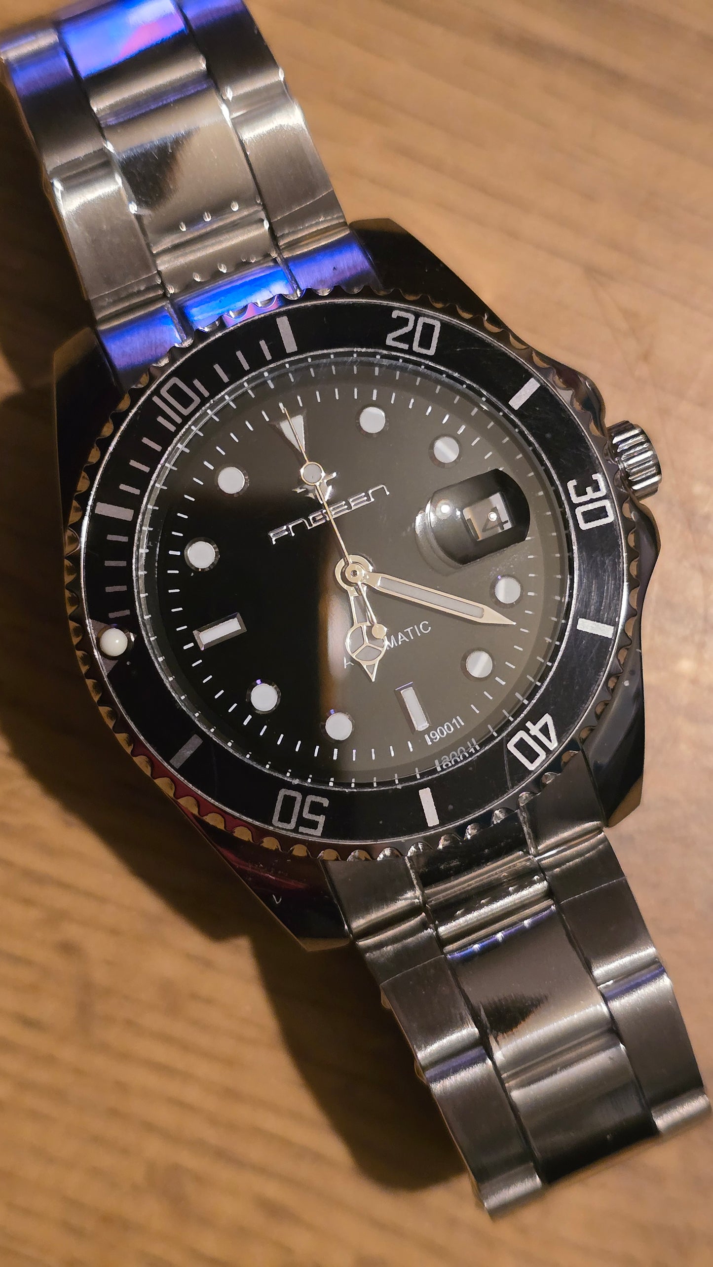 Fngeen Mens Automatic Self-Winding Watch - Black - New