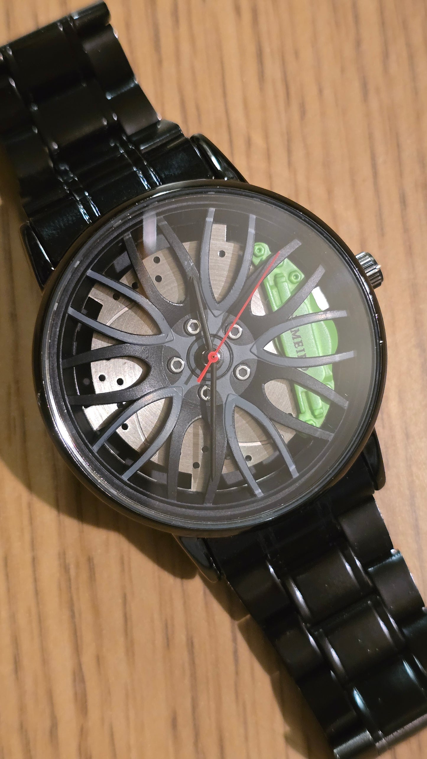 Mens / Unisex Alloy Wheel Style Quartz Watch - Green - New - 2