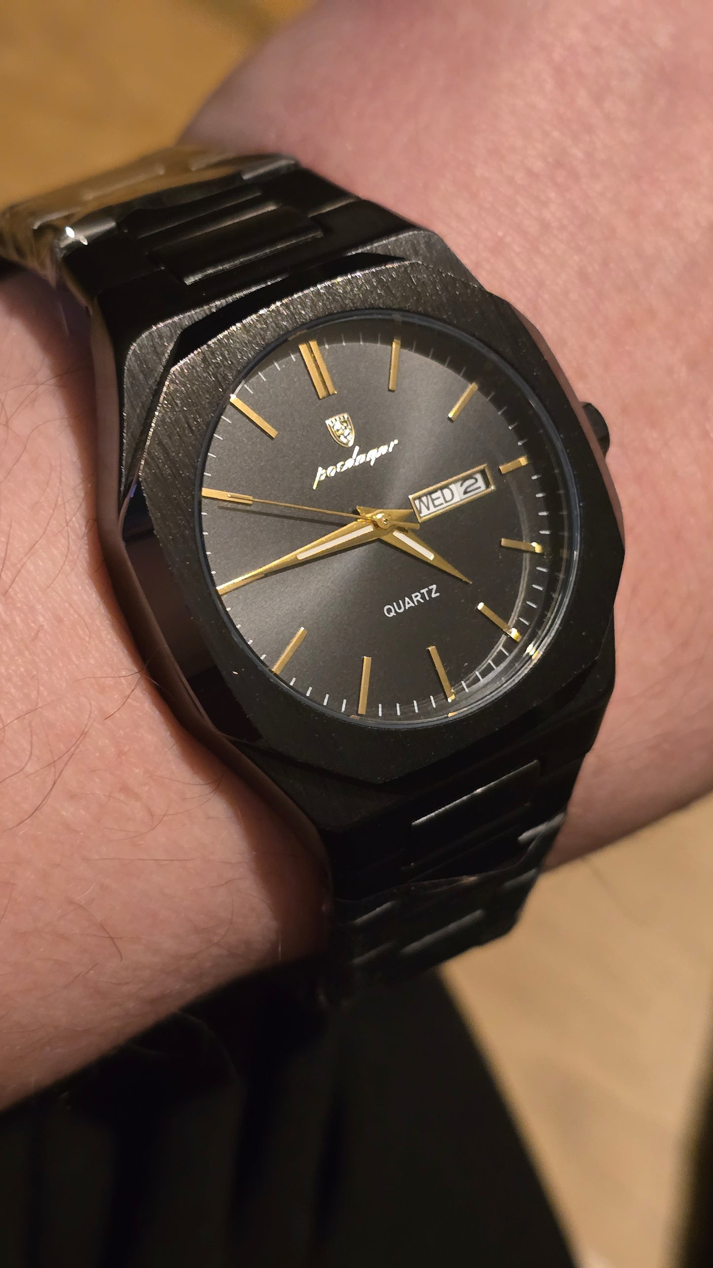 Poedagar Mens Quartz Watch - Black - New