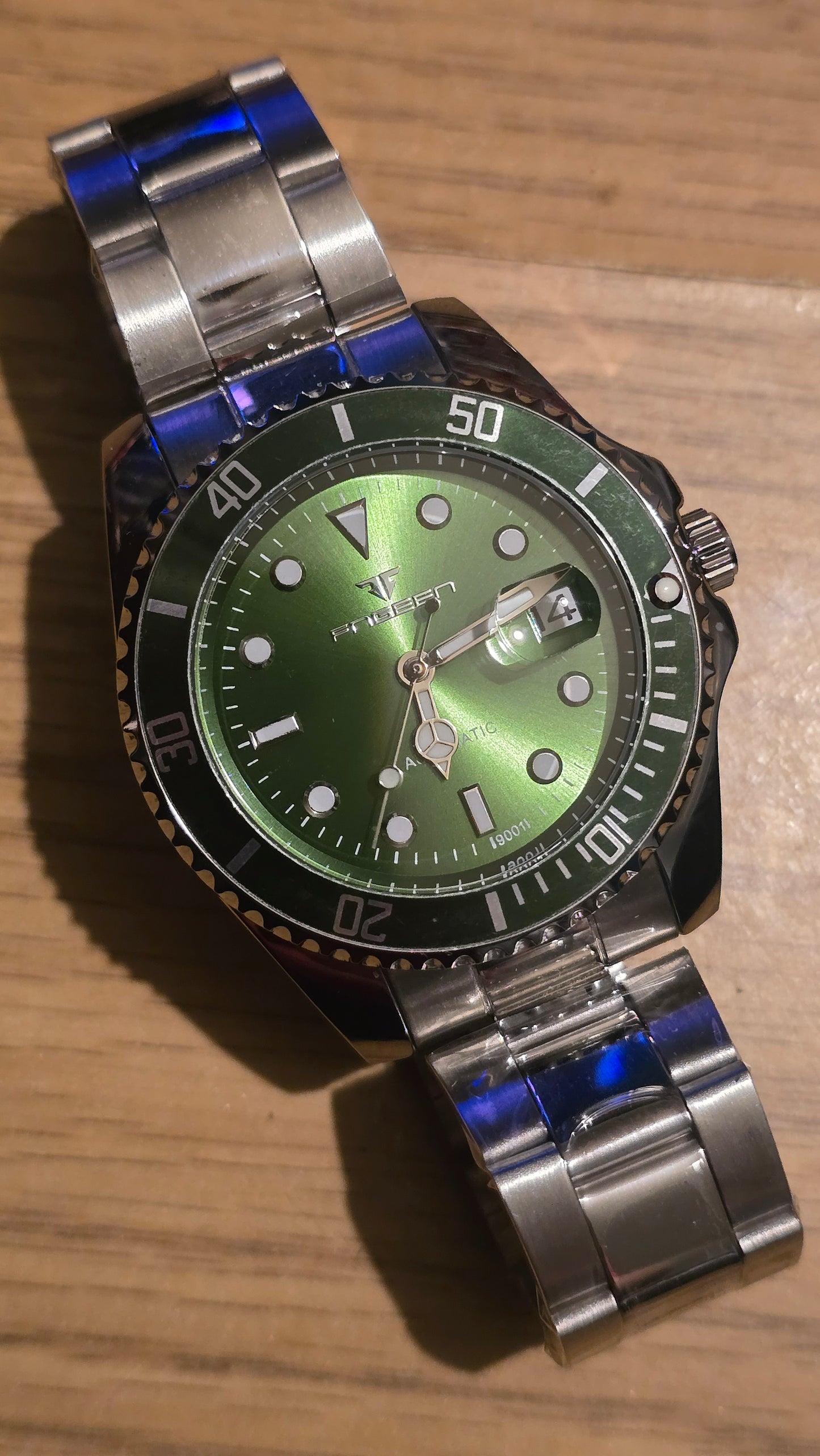 Fngeen Mens Automatic Self-Winding Watch - Green - New
