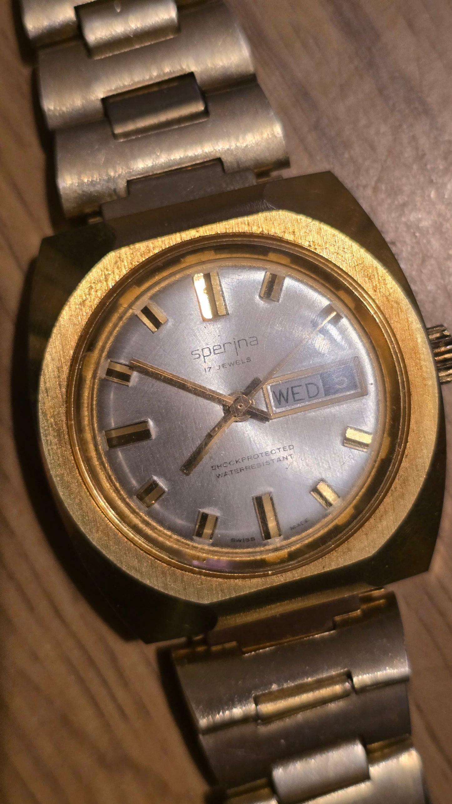 Sperina Vintage Mens Gold Plated 17 Jewel Mechanical Wind-up Watch - Pre-owned - 1