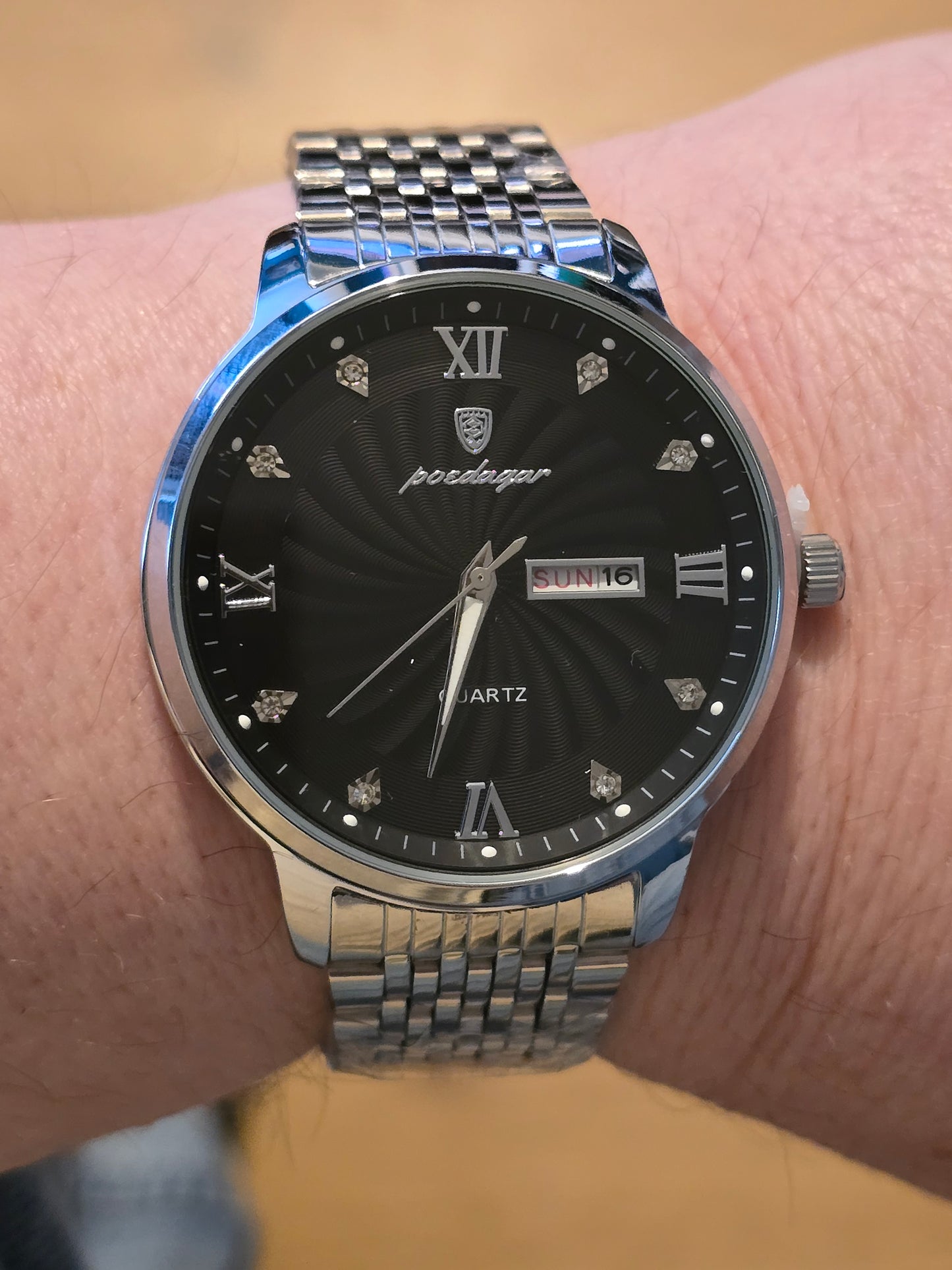 Poedagar Mens Quartz Watch - Black - New - 1