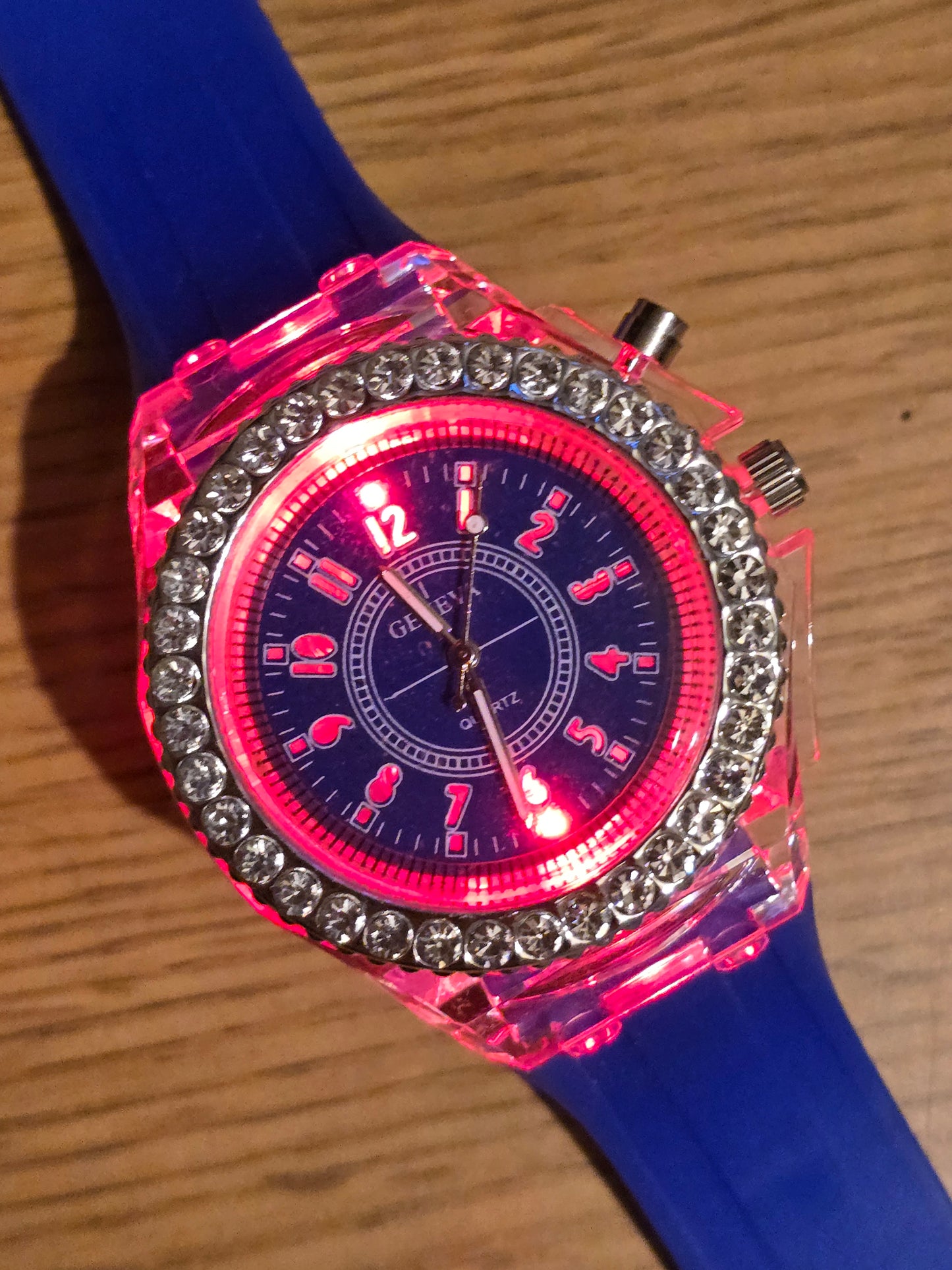 Geneva Unisex Multi-coloured LED Quartz Watch - New