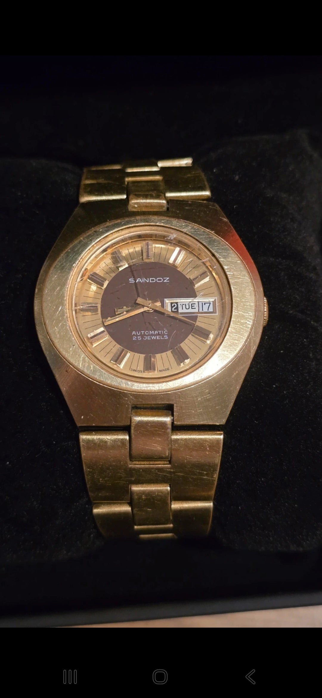 Sandoz Vintage Automatic Self-Winding Mens Watch