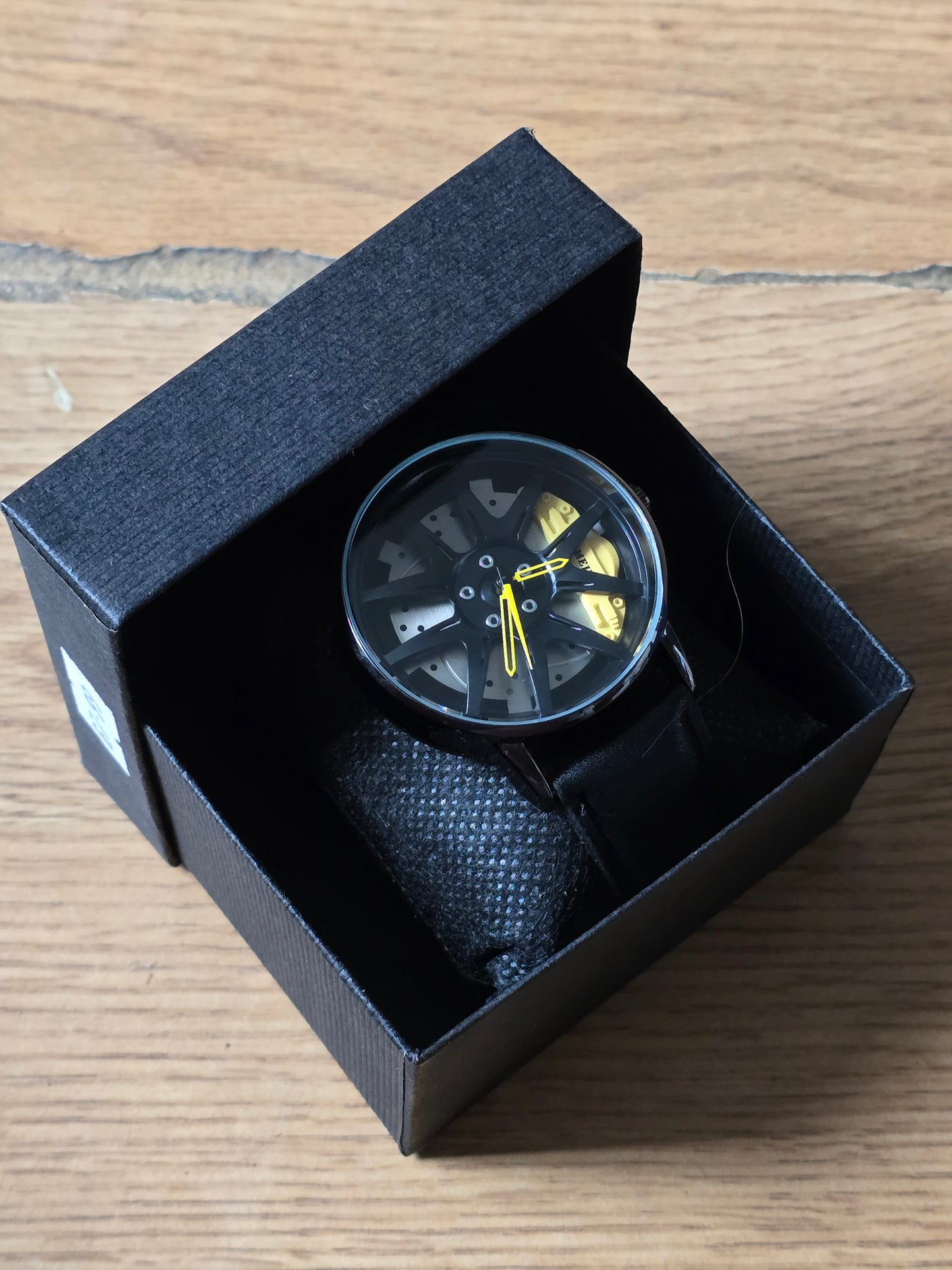 Mens Alloy Wheel Style Quartz Watch - Yellow - New - 1