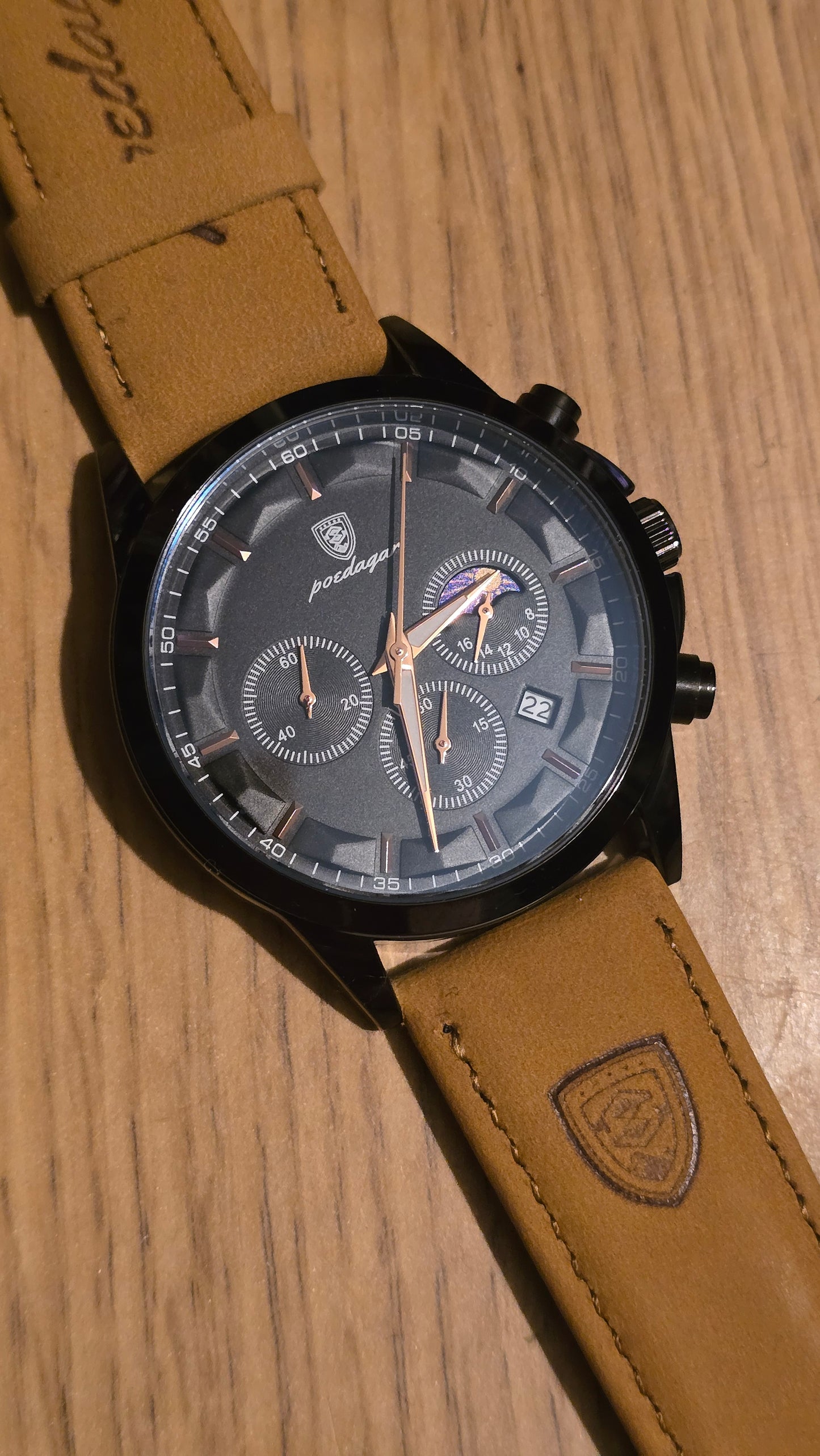 Poedagar Mens Chronograph Quartz Watch - New - 1
