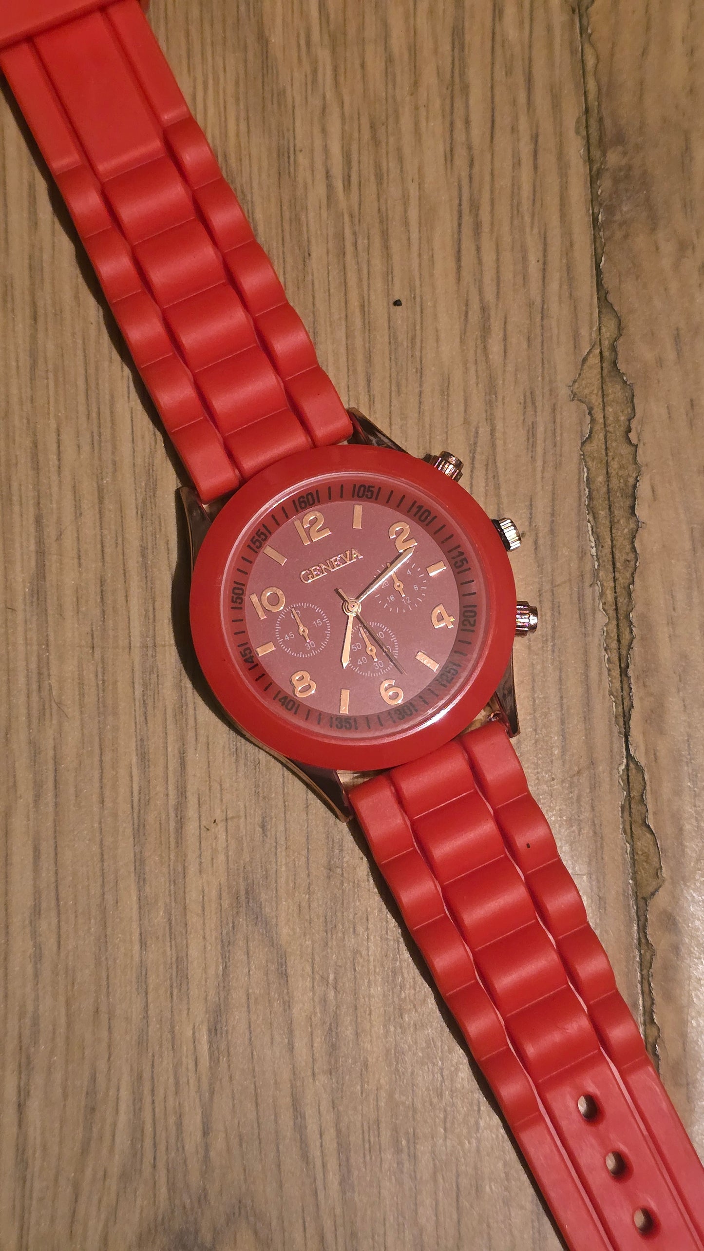 Geneva Ladies Quartz Watch - Red - New