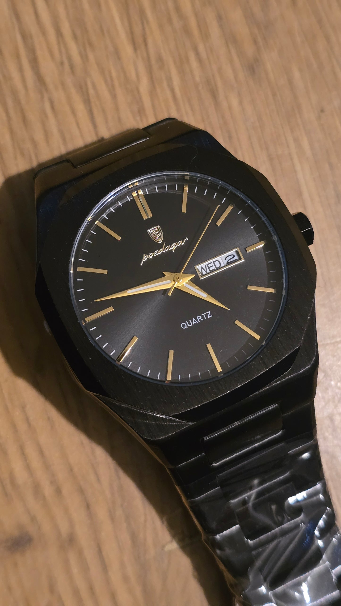 Poedagar Mens Quartz Watch - Black - New