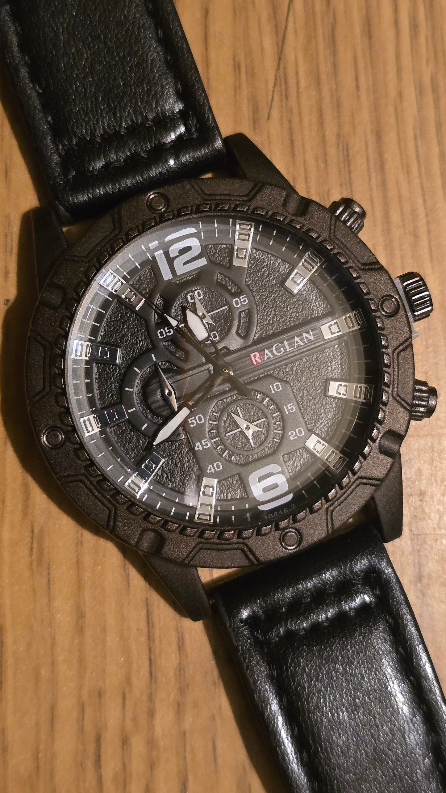 Raglan Mens Quartz Watch - Black - New