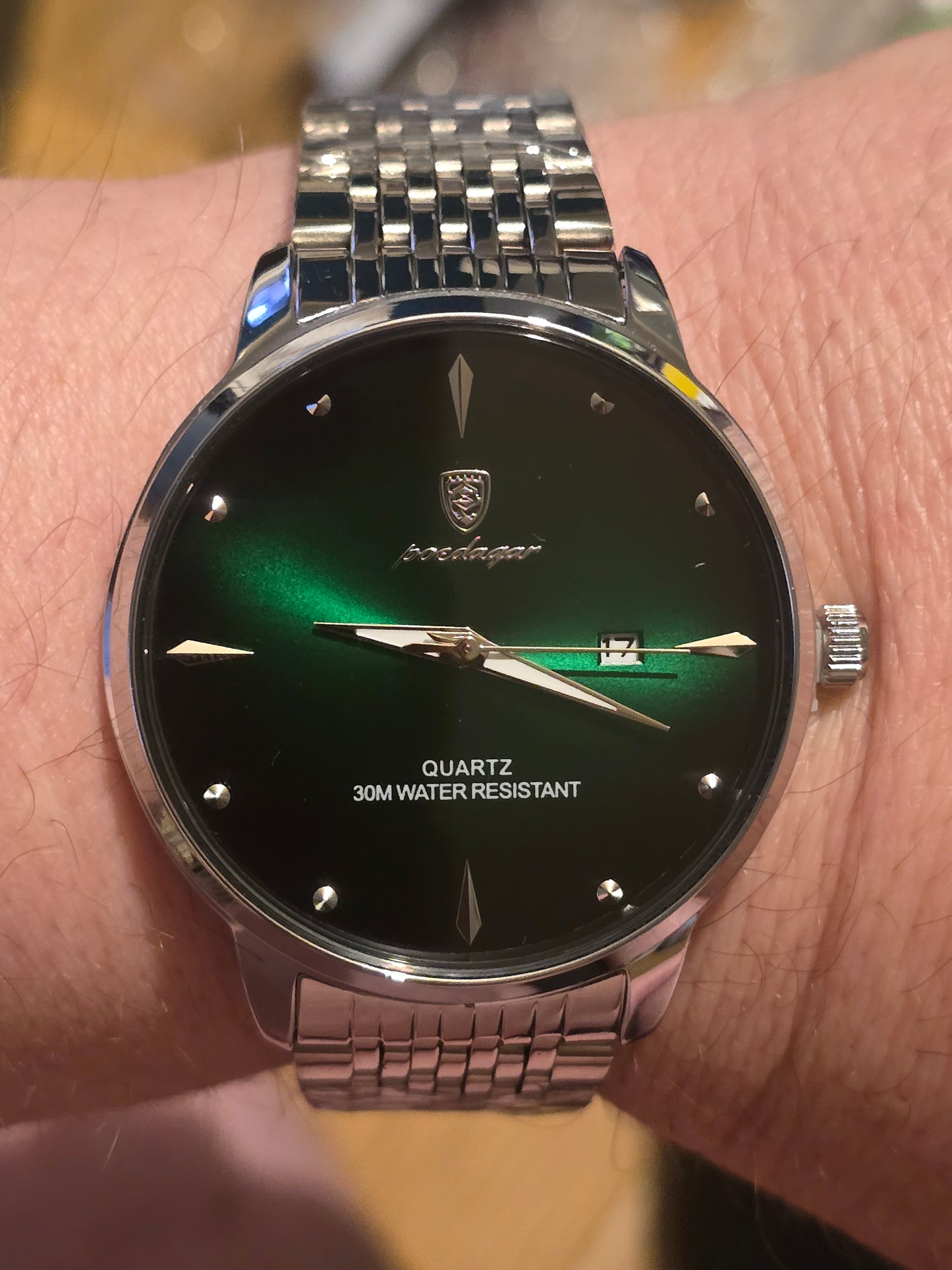 Poedagar Mens Quartz Watch - Green - New - 1