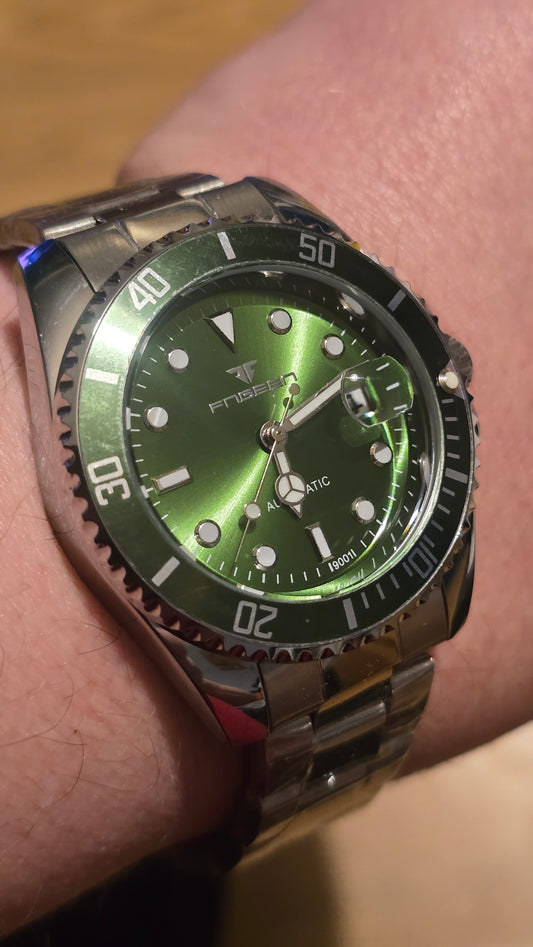 Fngeen Mens Automatic Self-Winding Watch - Green - New