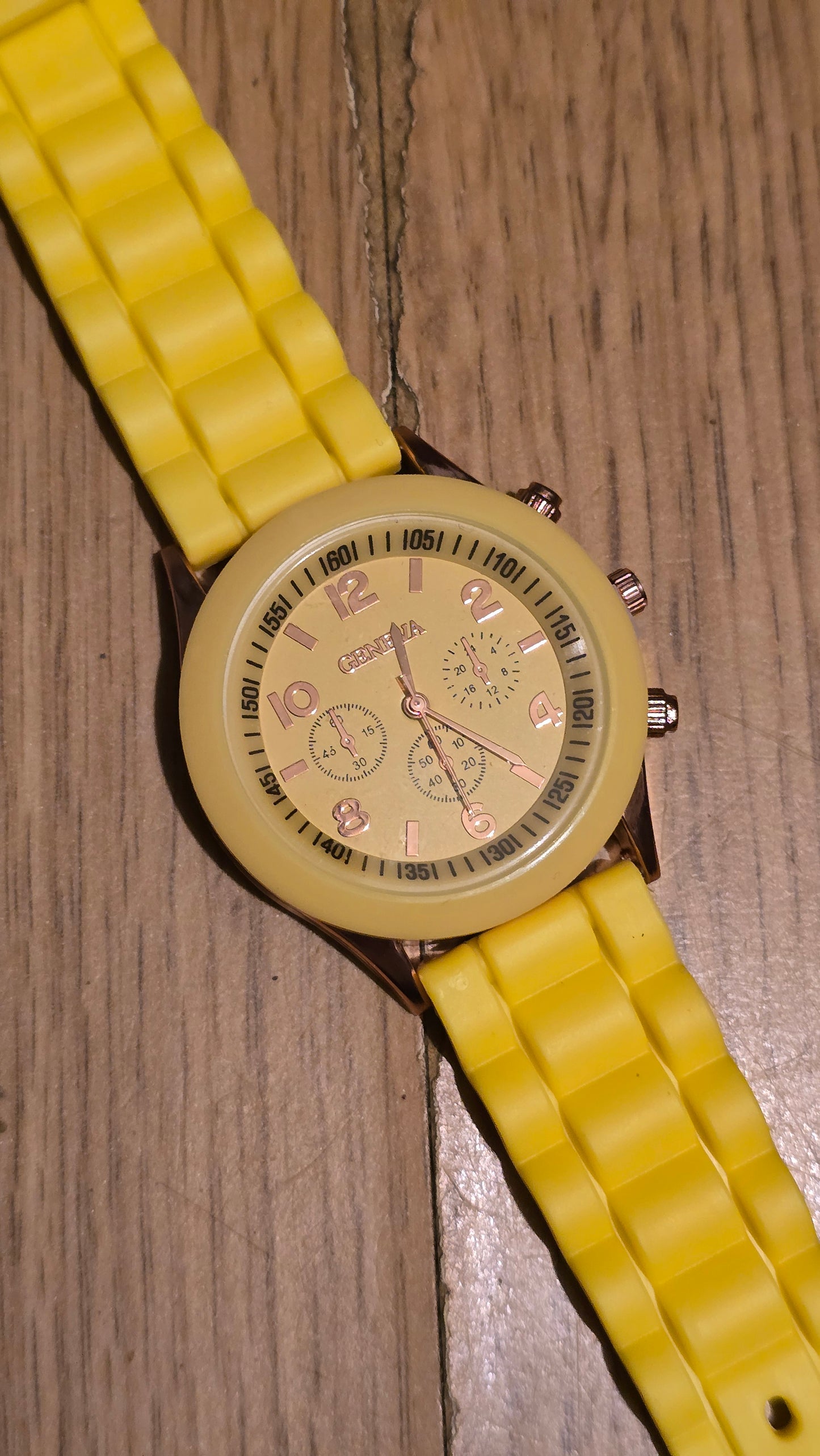 Geneva Ladies Quartz Watch - Yellow - New