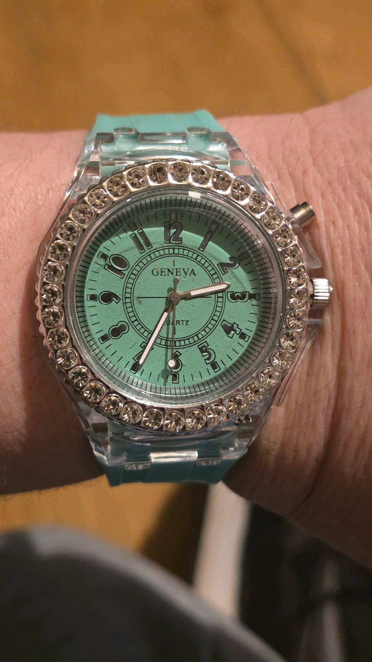 Geneva Unisex Multi-coloured LED Quartz Watch - Green - New