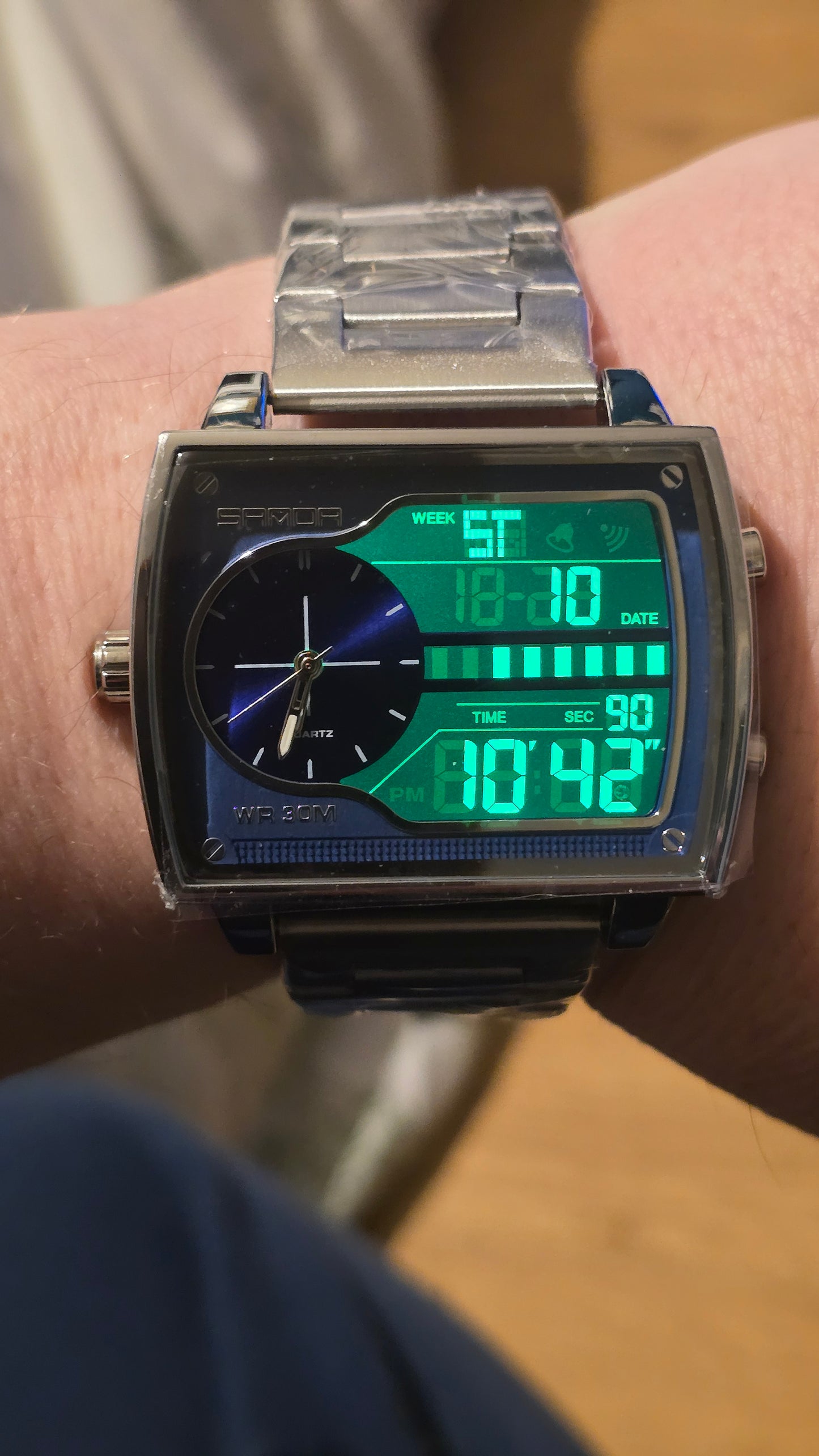 Sanda Mens Analogue / Digital Quartz Watch - New - 1