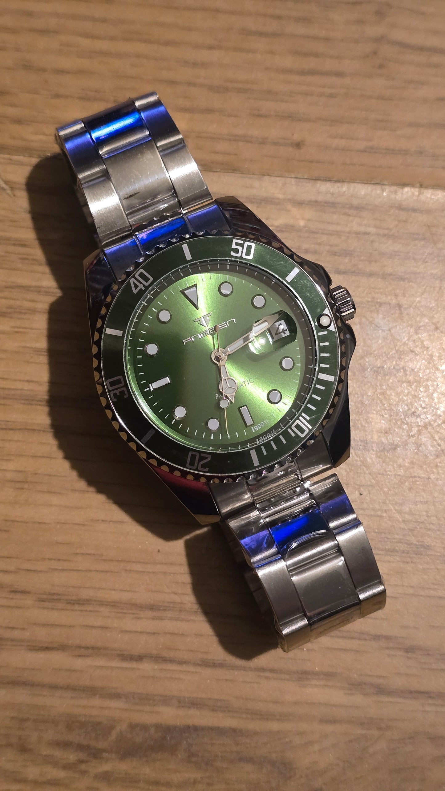 Fngeen Mens Automatic Self-Winding Watch - Green - New