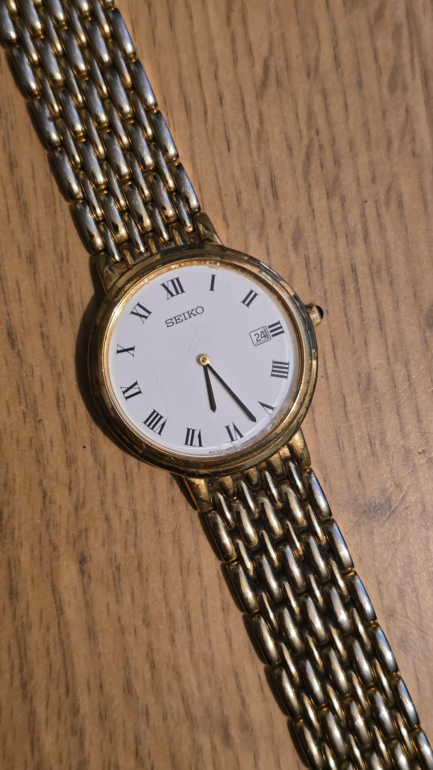 Seiko Mens Gold Plated Quartz Watch - Pre-owned