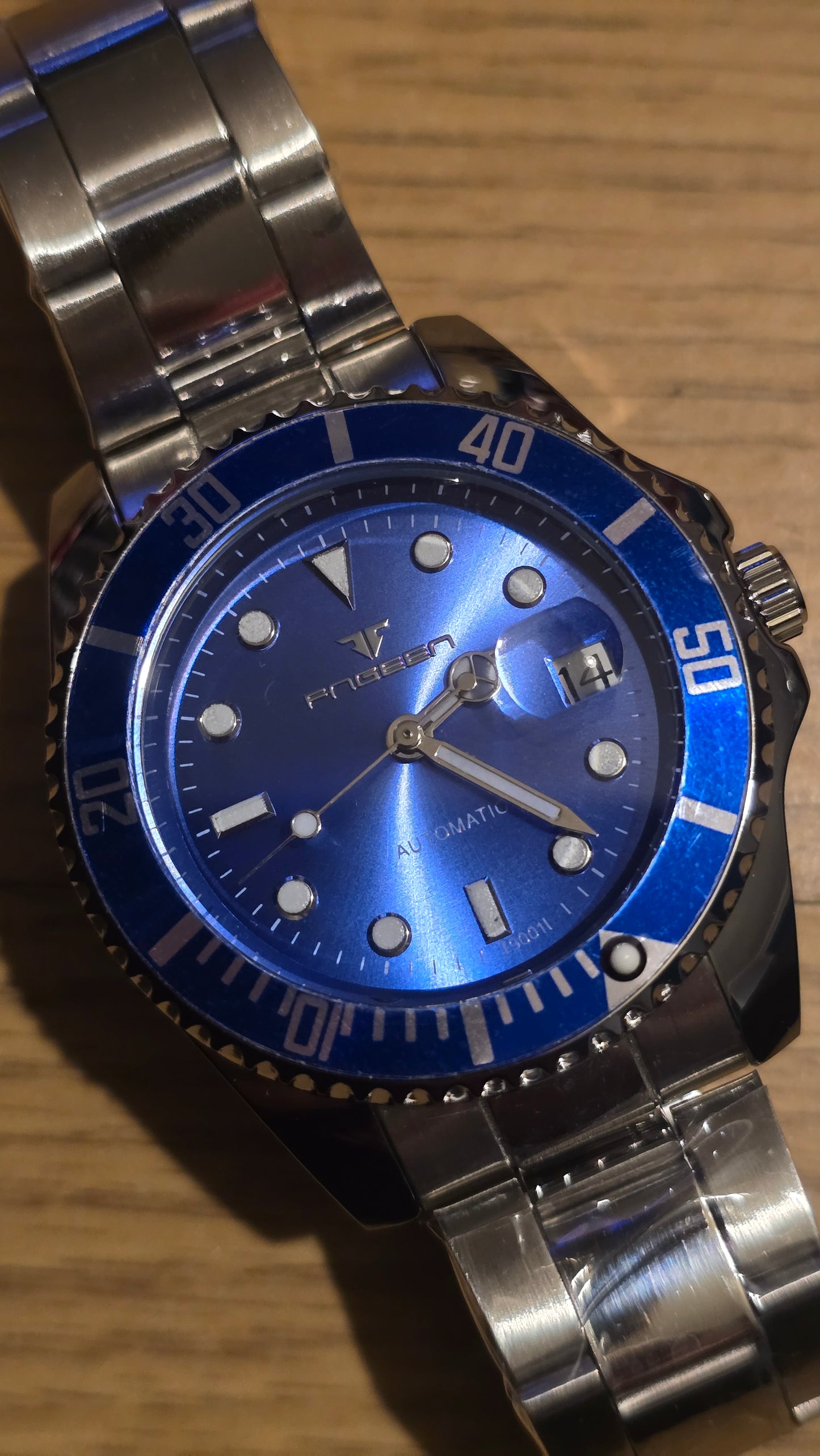 Fngeen Mens Automatic Self-Winding Watch - Blue - New