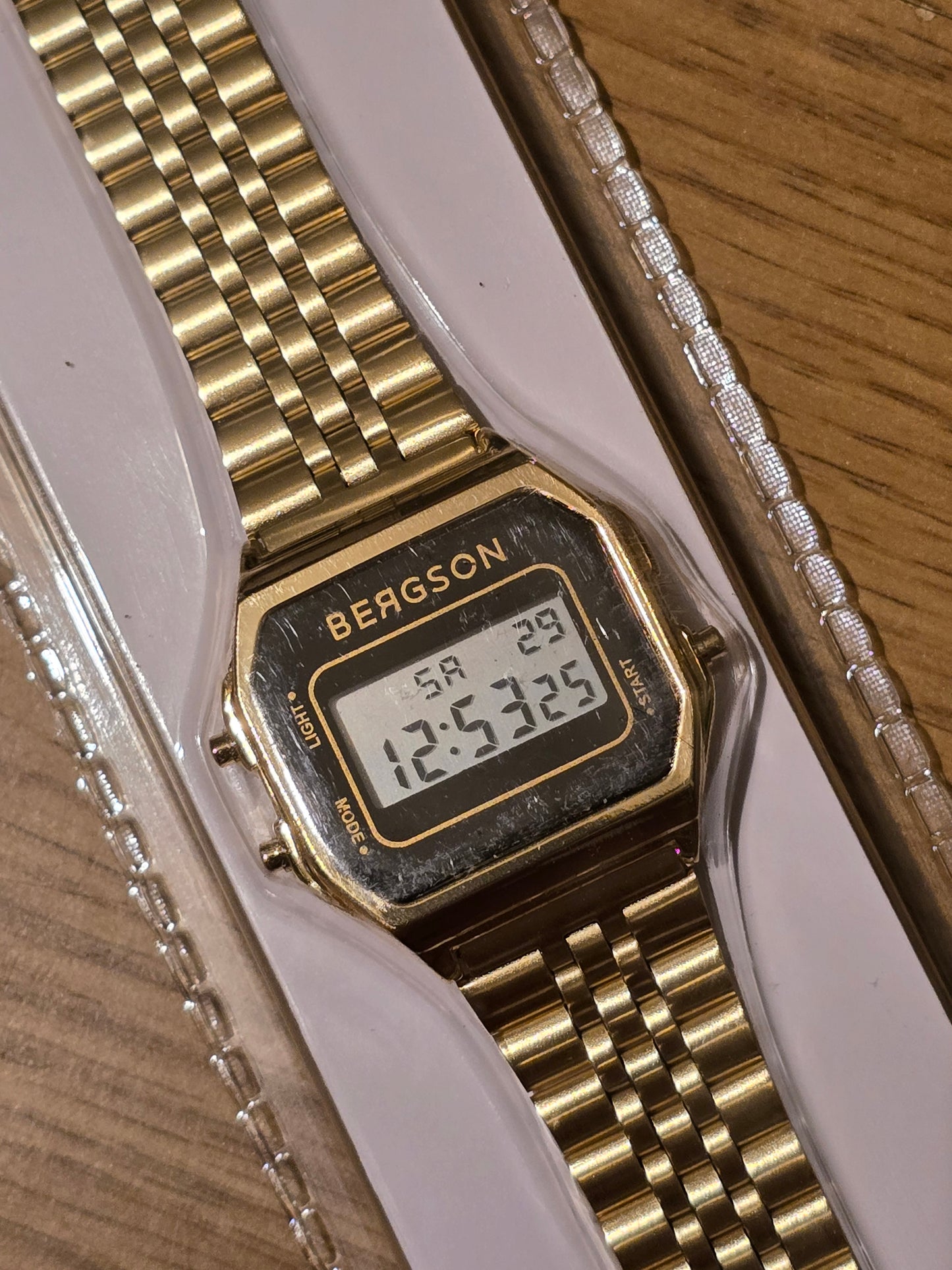 Bergson Unisex Digital Watch - Gold - New
