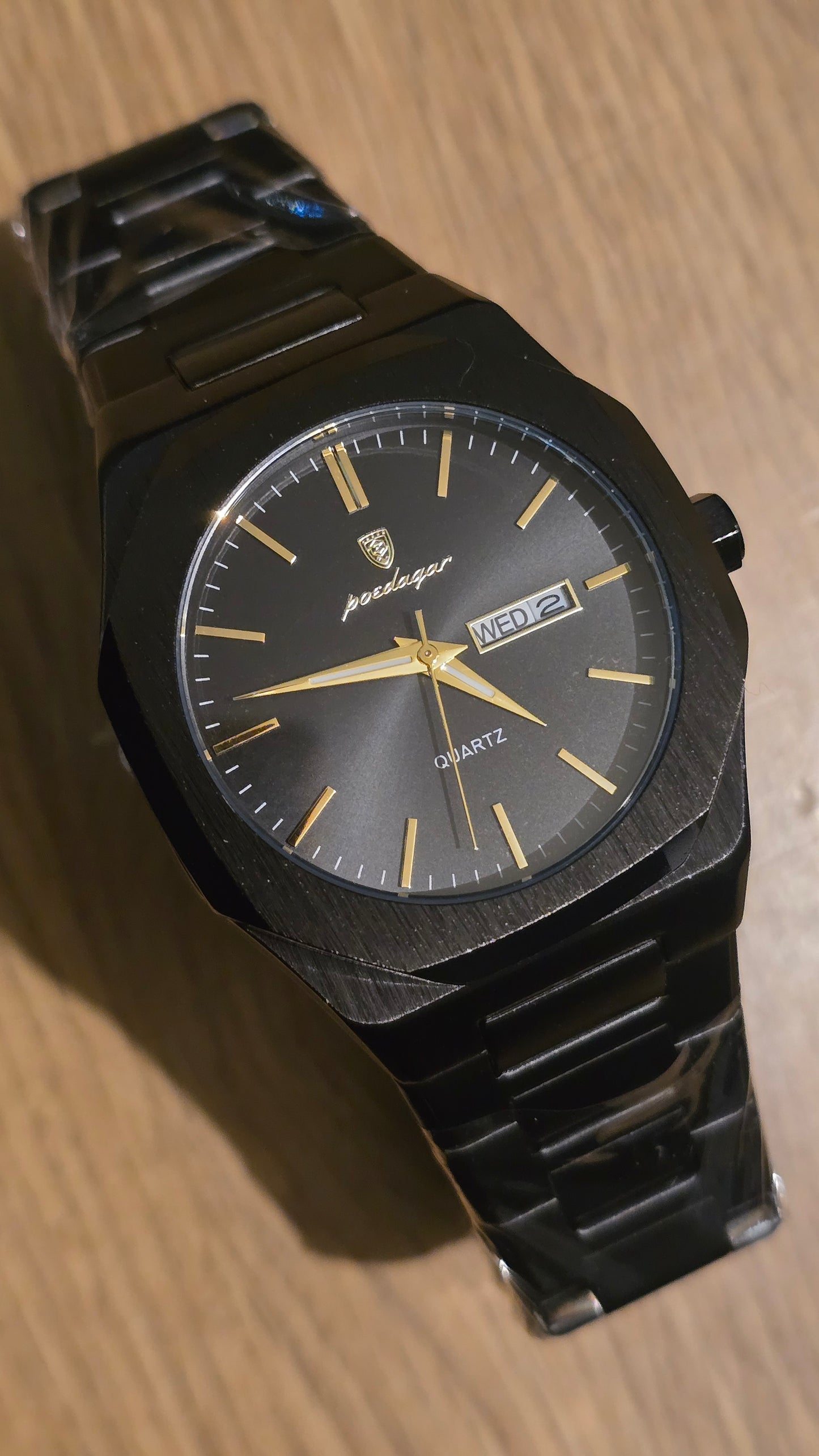 Poedagar Mens Quartz Watch - Black - New