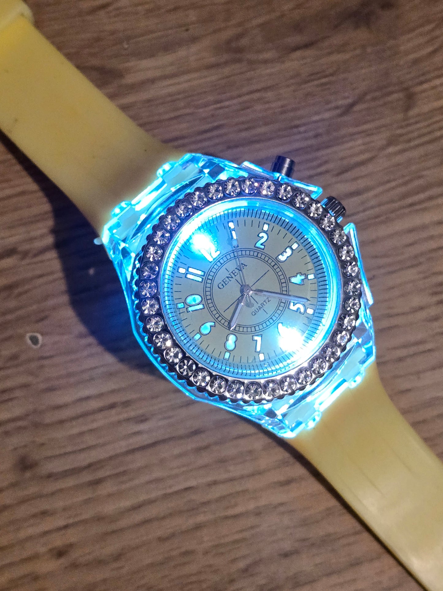 Geneva Unisex Multi-coloured LED Quartz Watch - New