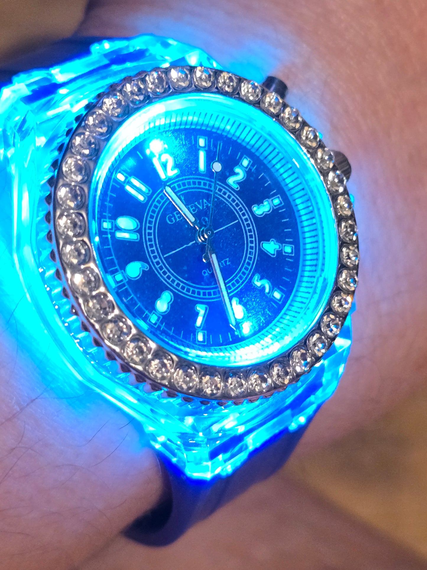 Geneva Unisex Multi-coloured LED Quartz Watch - New