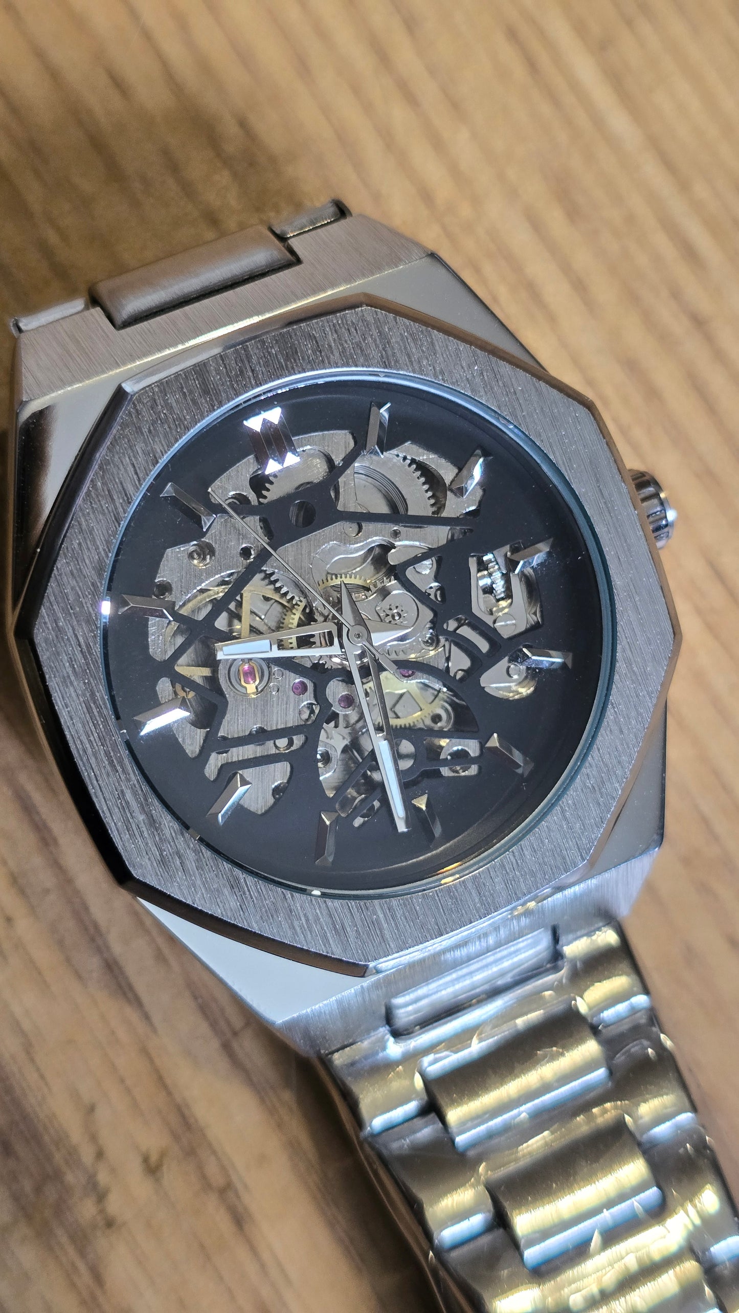 Automatic Silver Mechanical Self-Winding Mens Watch - New - 1