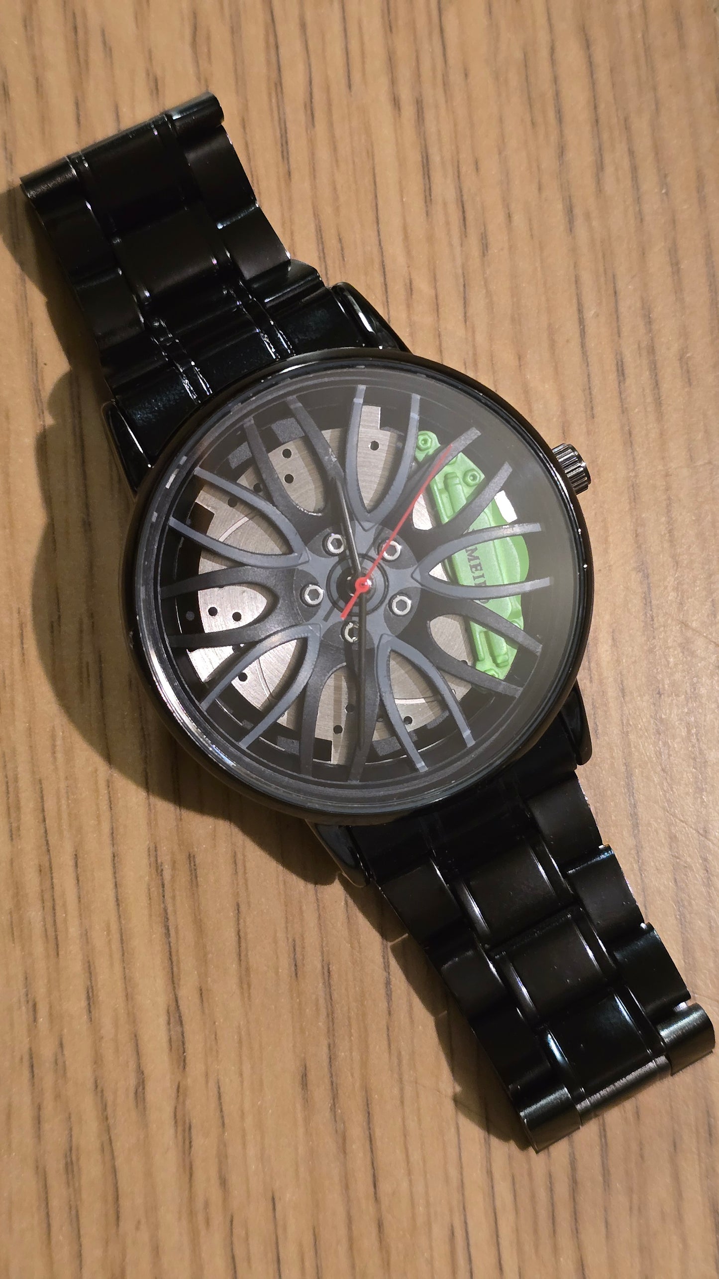 Mens / Unisex Alloy Wheel Style Quartz Watch - Green - New - 2