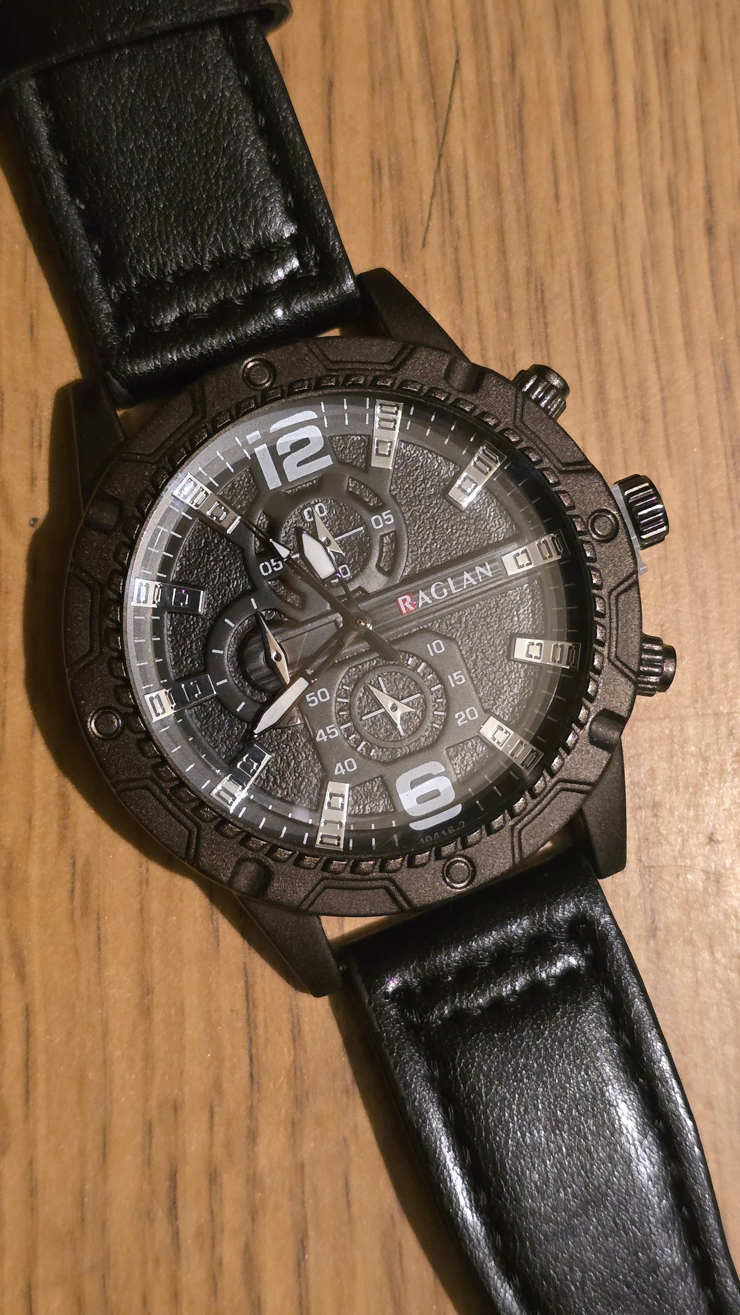 Raglan Mens Quartz Watch - Black - New