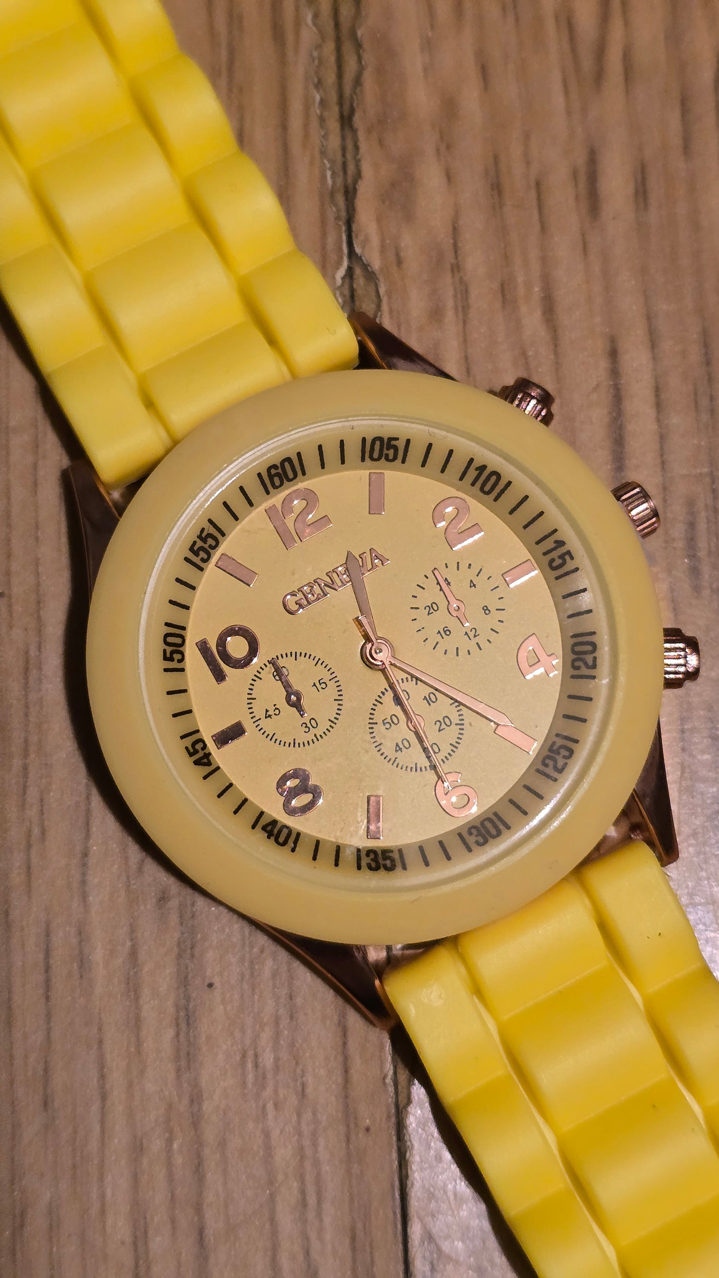 Geneva Ladies Quartz Watch - Yellow - New