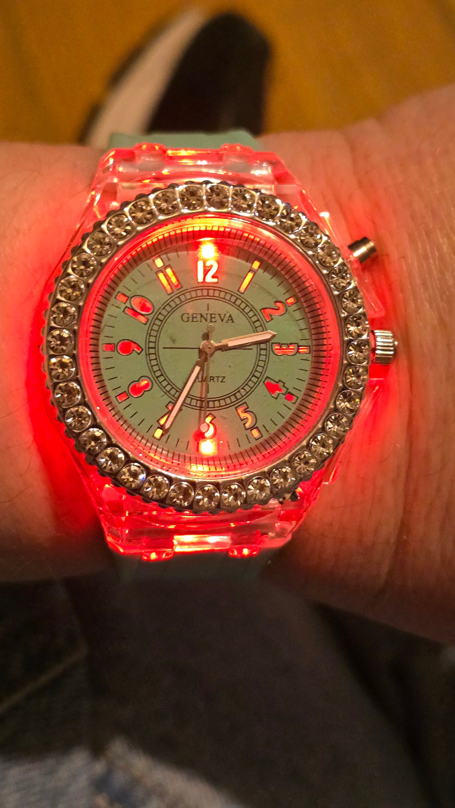 Geneva Unisex Multi-coloured LED Quartz Watch - Green - New