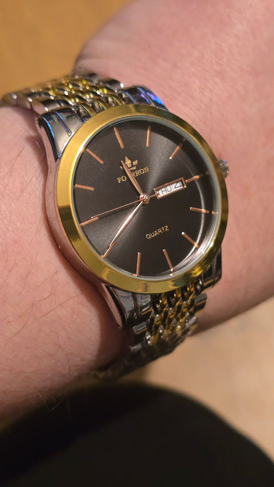 Fourron Mens Bi-Colour Quartz Watch - New