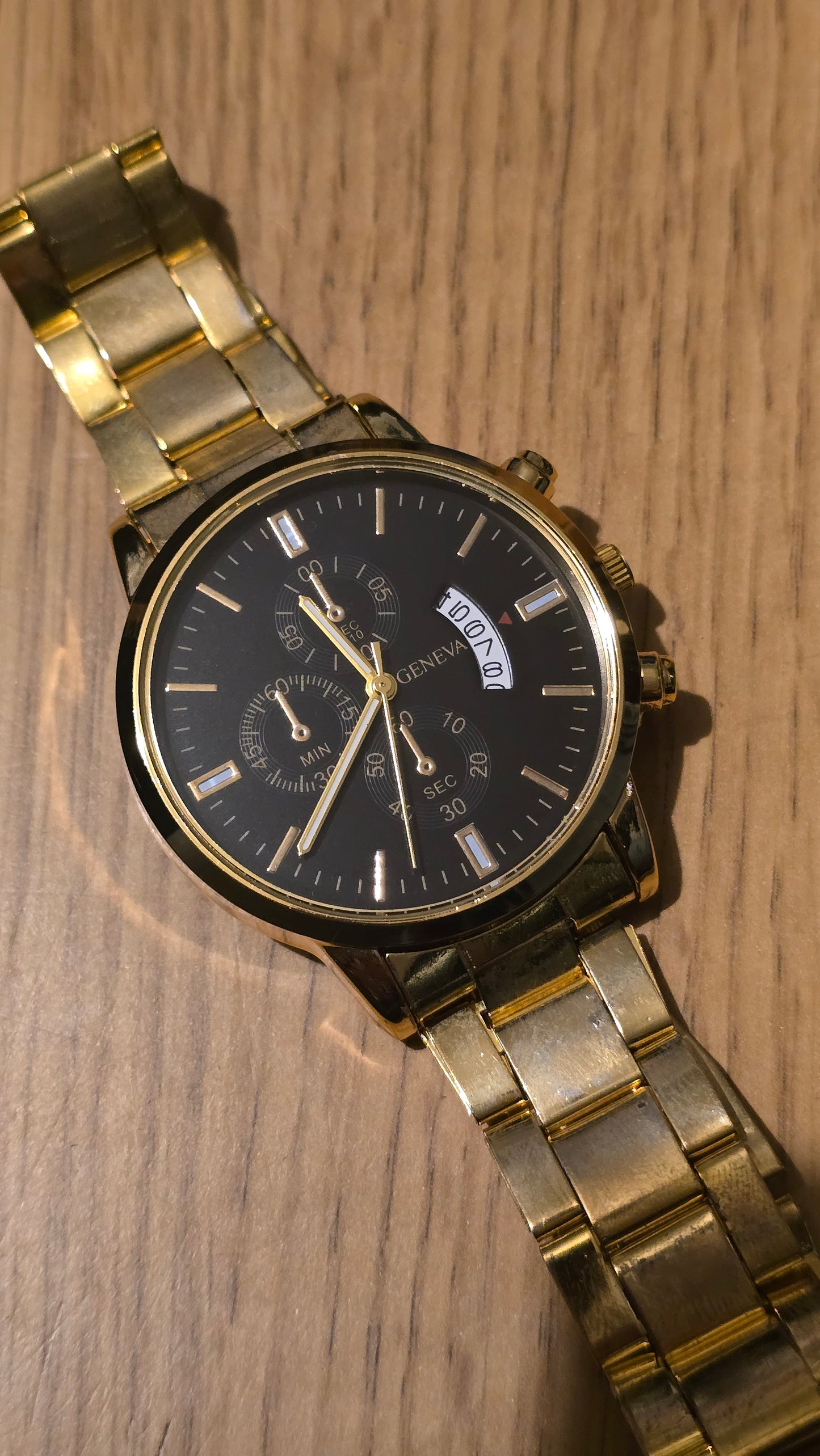 Geneva Gold Coloured Mens Quartz Watch
