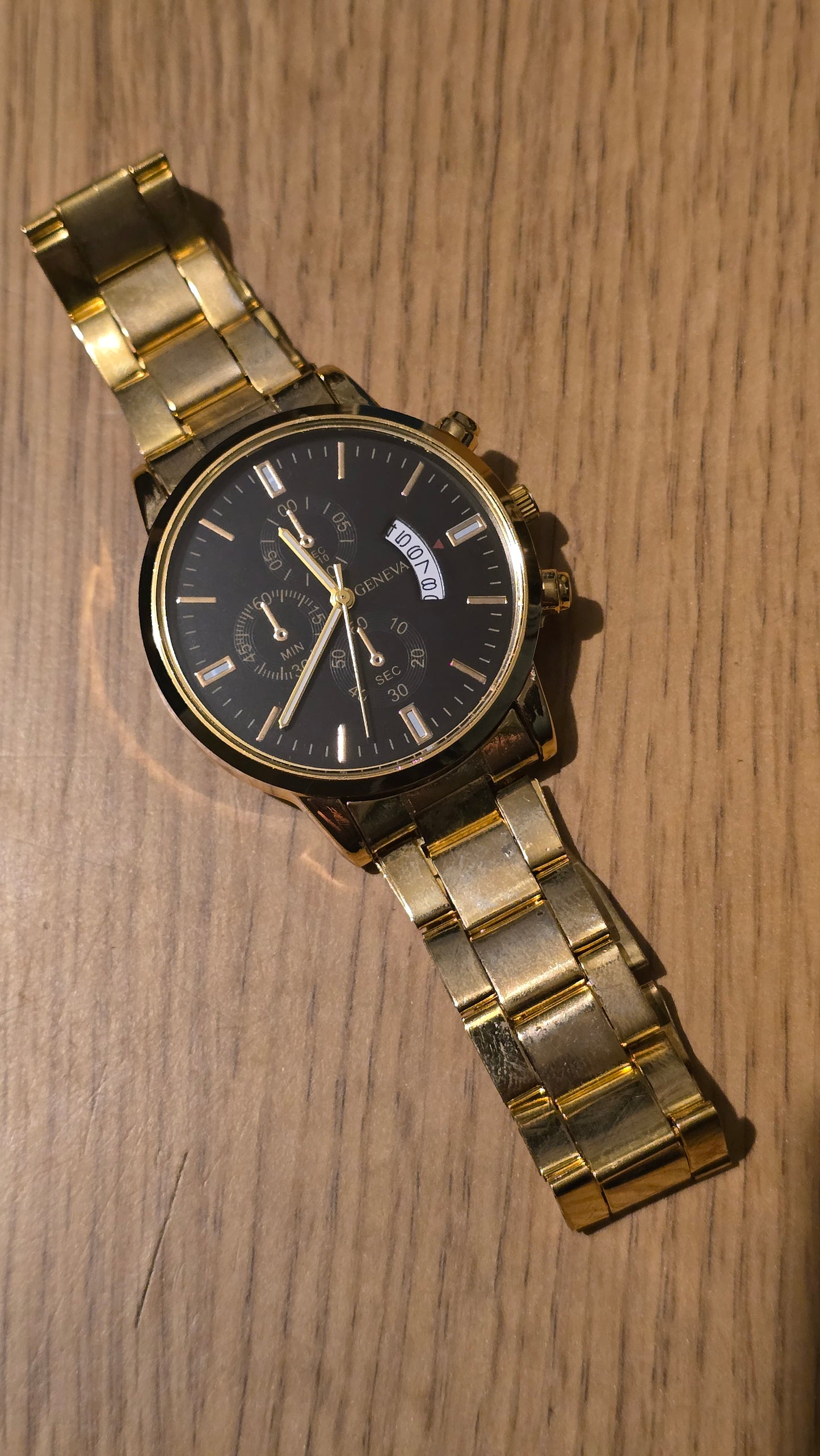 Geneva Gold Coloured Mens Quartz Watch