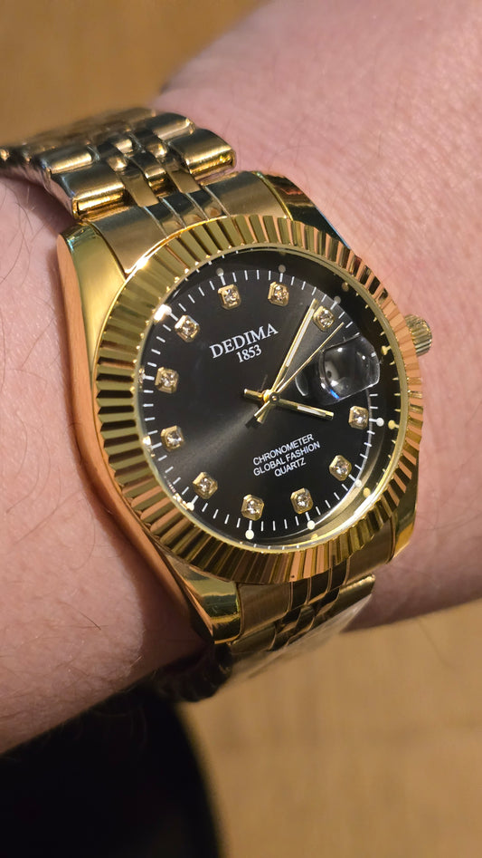 Dedima Gold Coloured Mens Quartz Watch - New