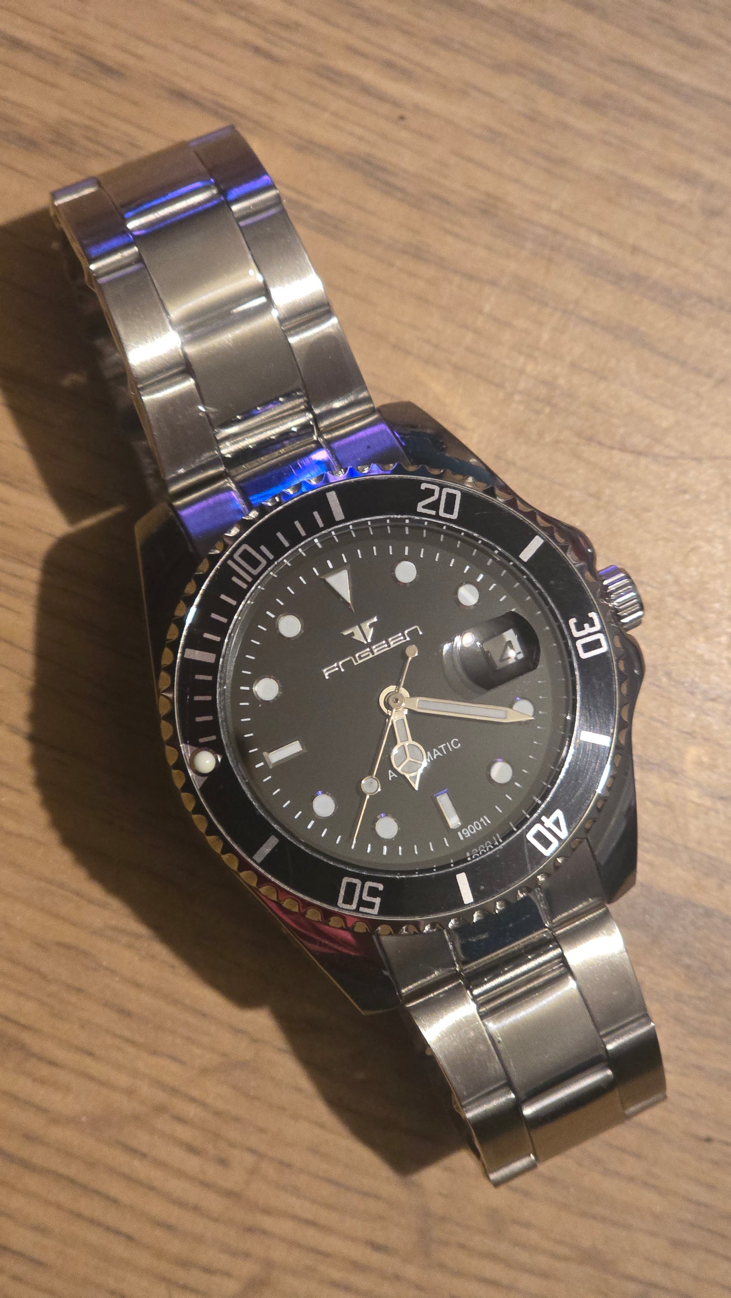 Fngeen Mens Automatic Self-Winding Watch - Black - New