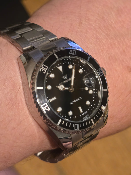 Fngeen Mens Automatic Self-Winding Watch- Black - New
