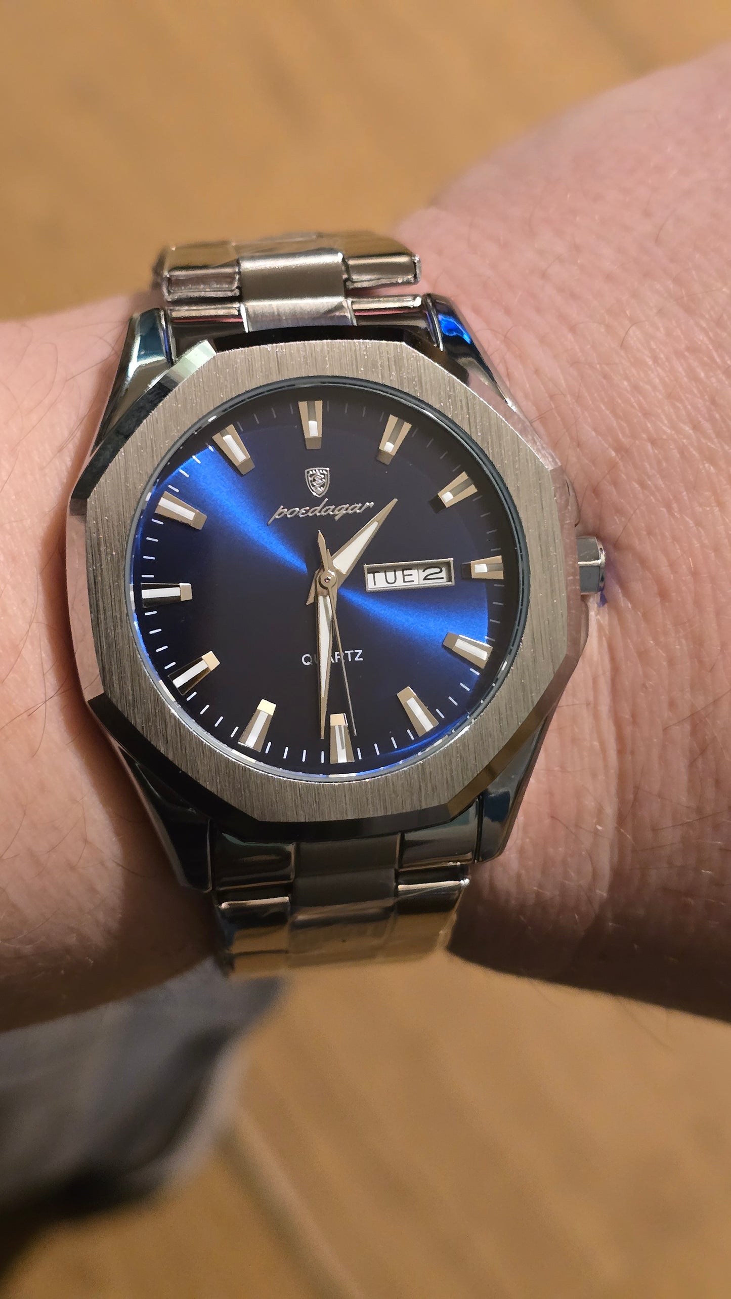 Poedagar Mens Quartz Watch - Silver - New - 1
