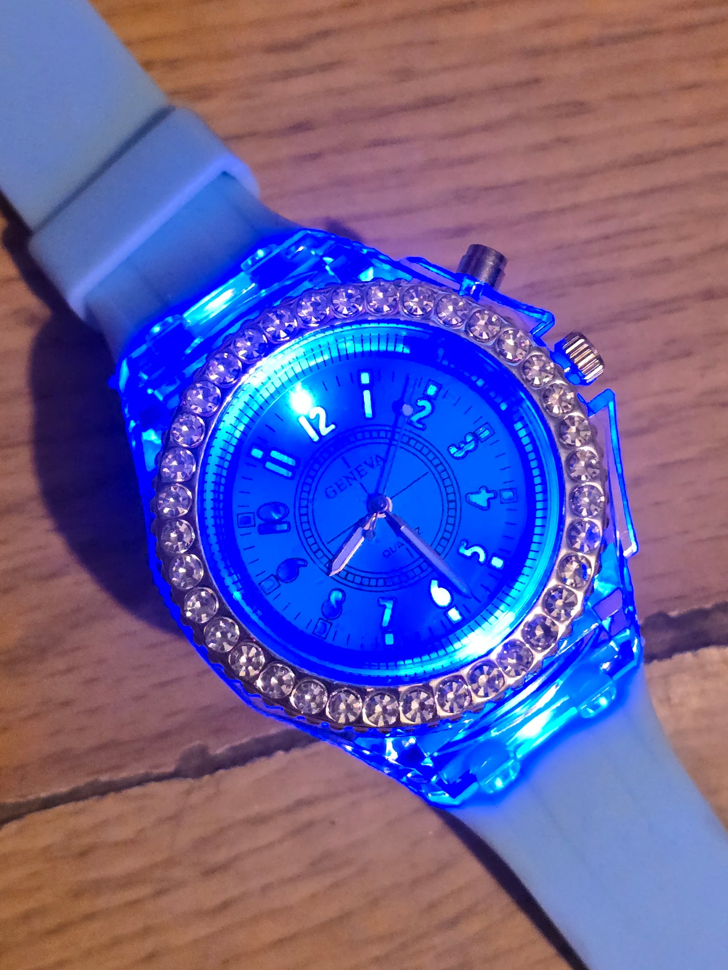 Geneva Unisex Multi-coloured LED Quartz Watch - New