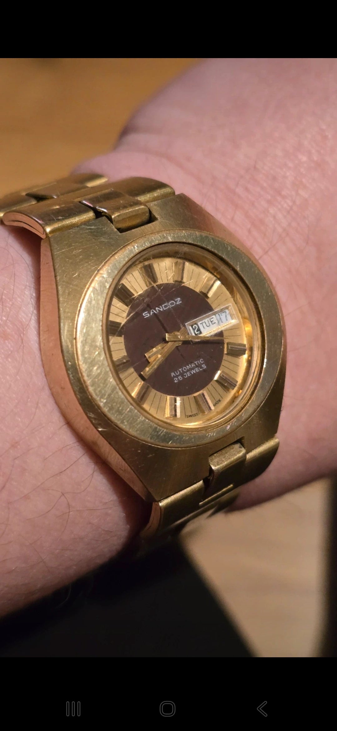 Sandoz Vintage Automatic Self-Winding Mens Watch