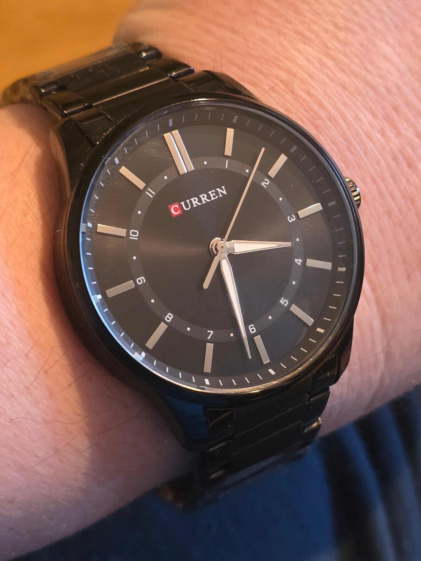 Curren Mens Black Quartz Watch - New