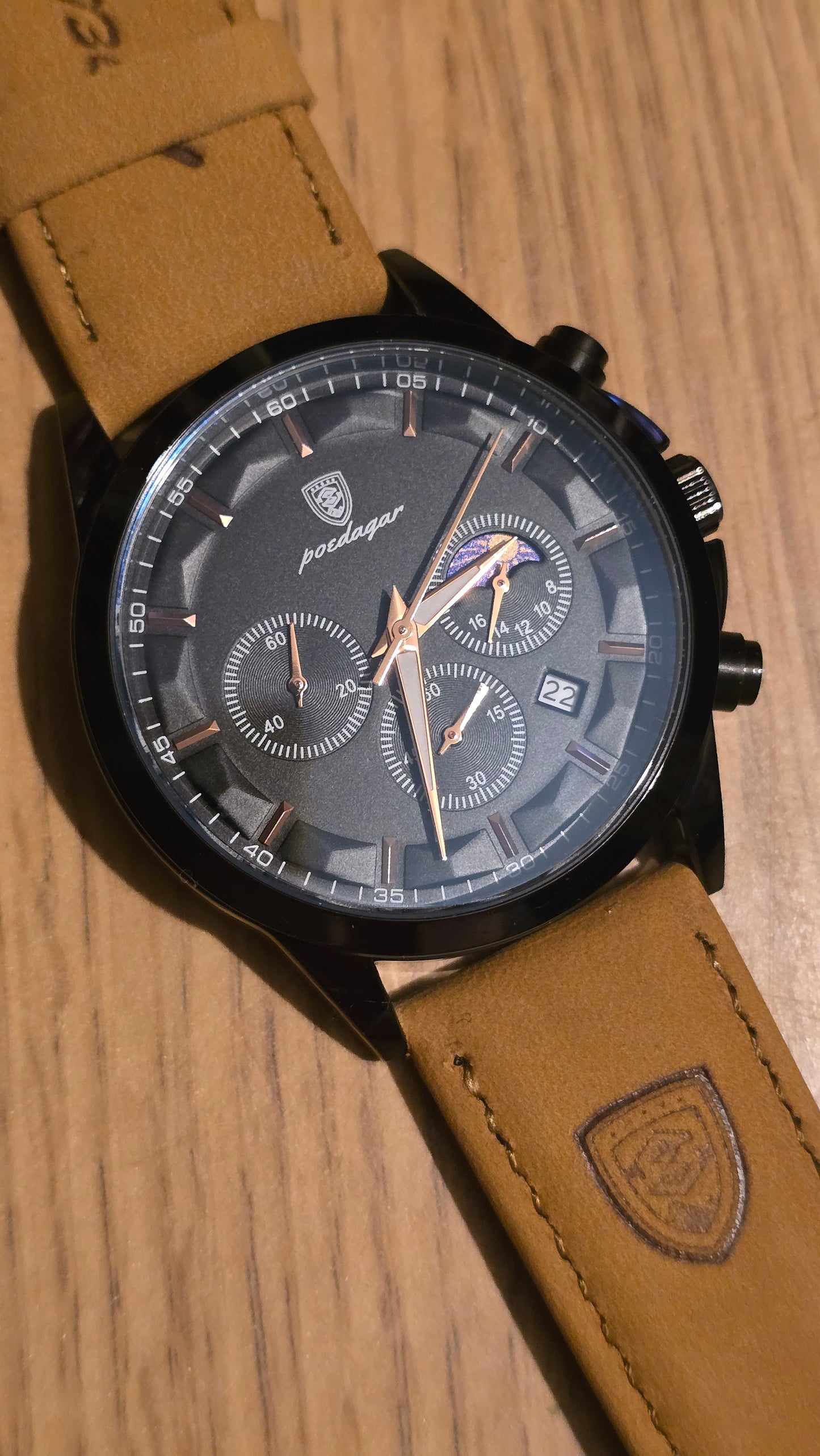 Poedagar Mens Chronograph Quartz Watch - New - 1