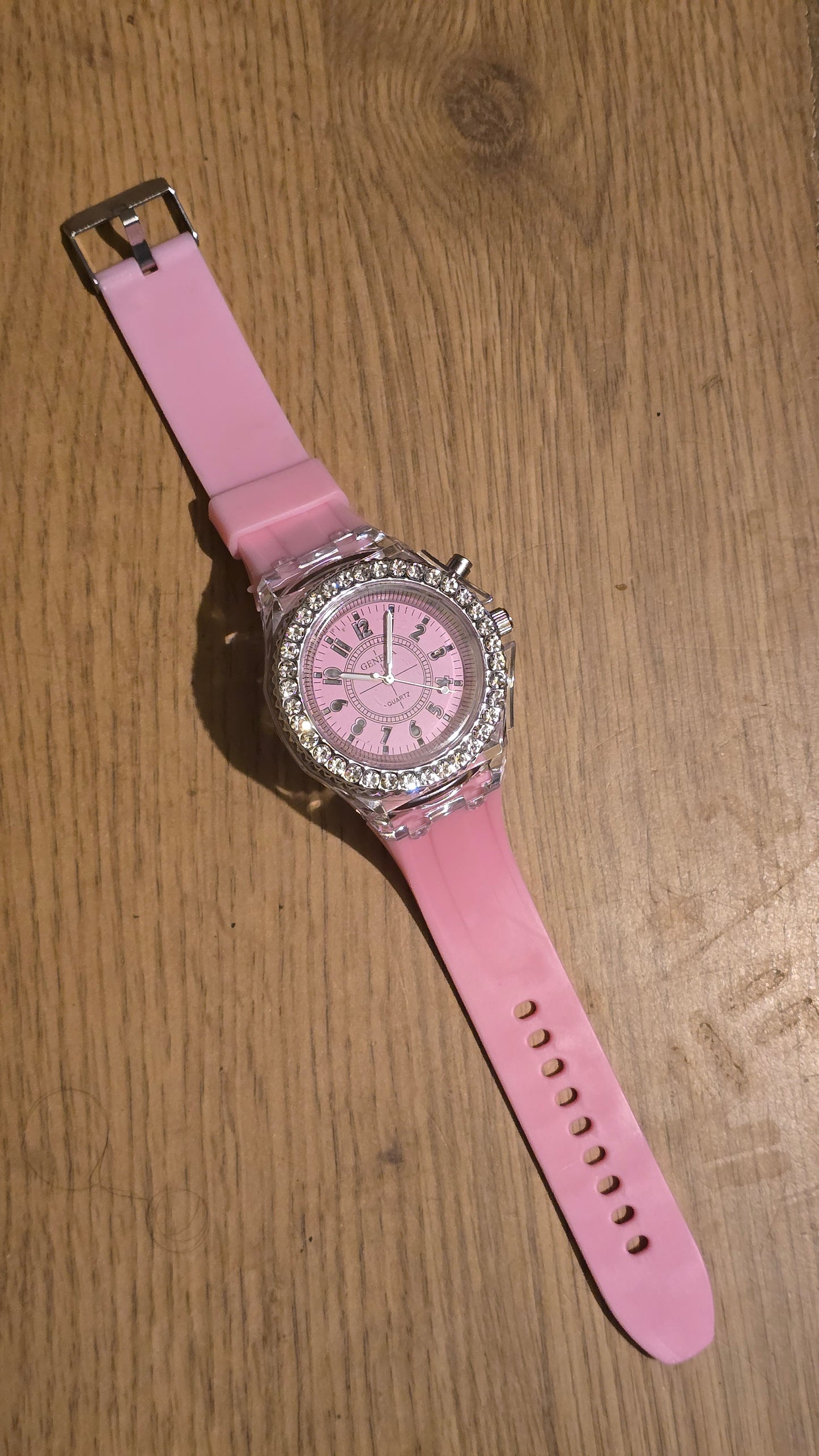 Geneva Unisex Multi-coloured LED Quartz Watch - Pink - New