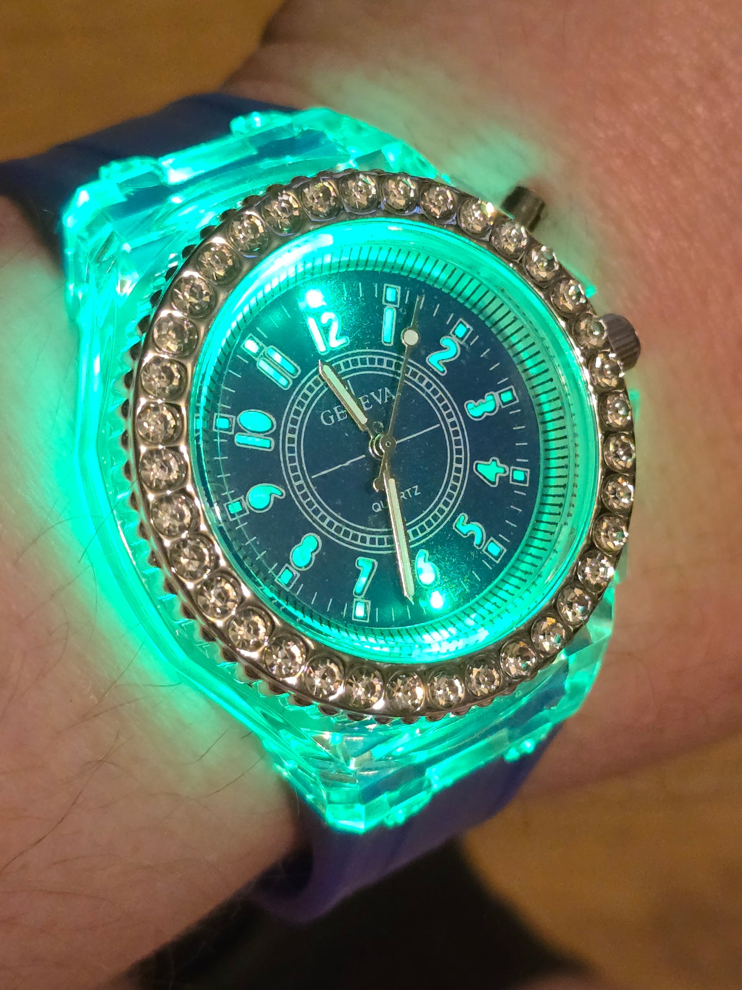 Geneva Unisex Multi-coloured LED Quartz Watch - New