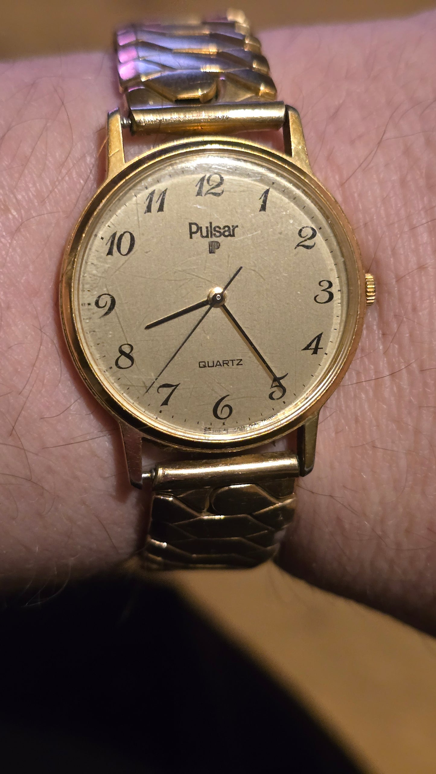 Pulsar Ladies / Unisex Gold Coloured Quartz Watch - Pre-owned